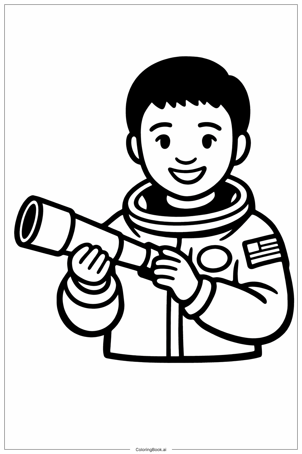  망원경과 함께한 메이 제미슨 색칠공부 페이지 