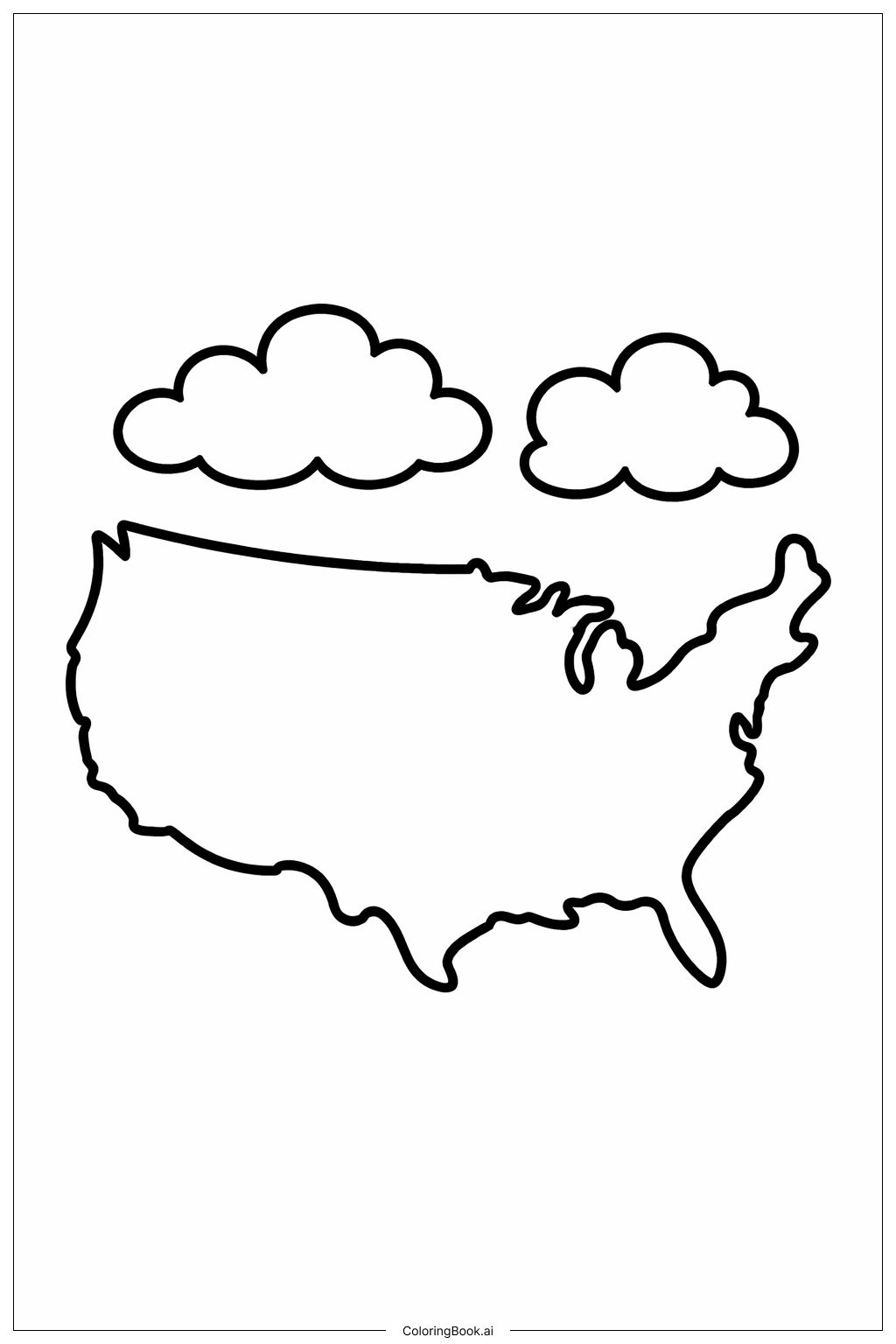 구름이 있는 미국 지도