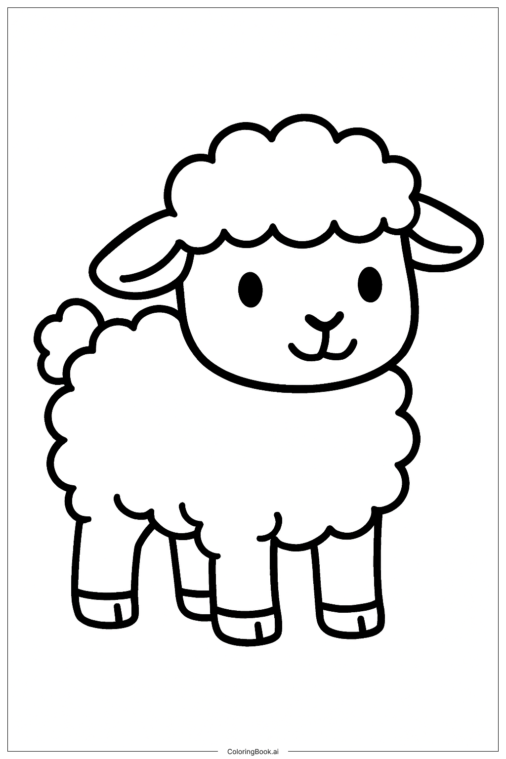  Página para colorir de Cordeirinho de Março 