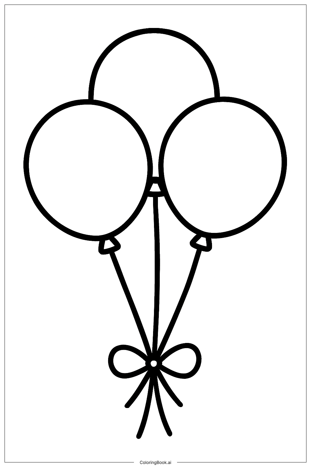  Página para colorir de Trio de Balões de Março 