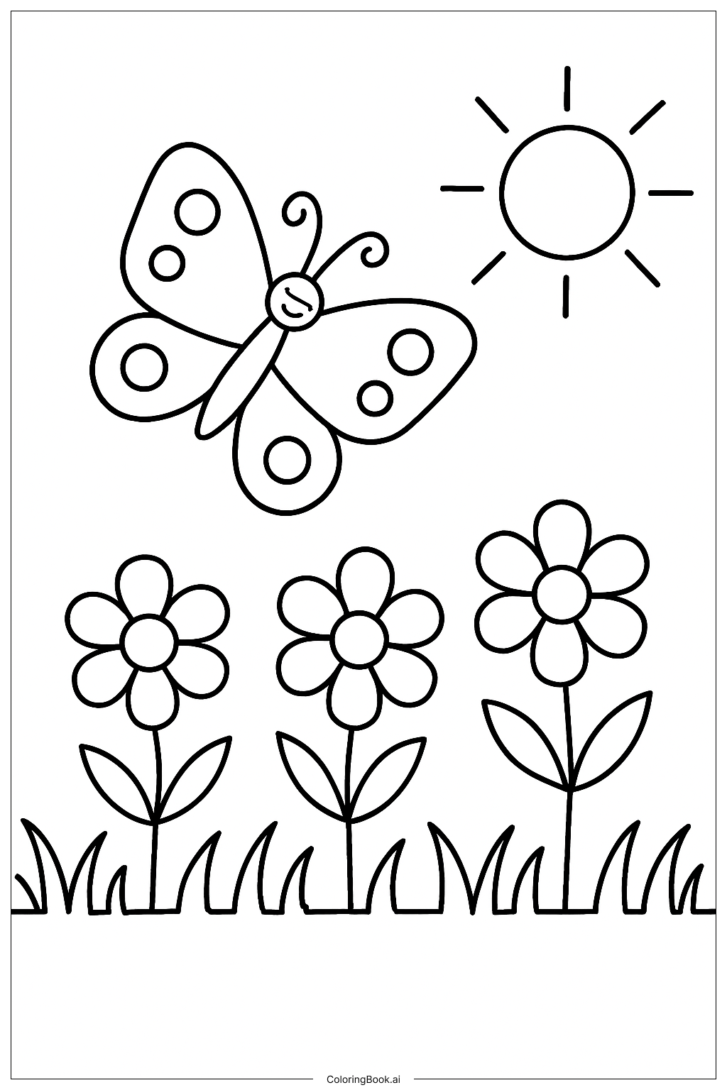  三月蝴蝶草原著色頁 