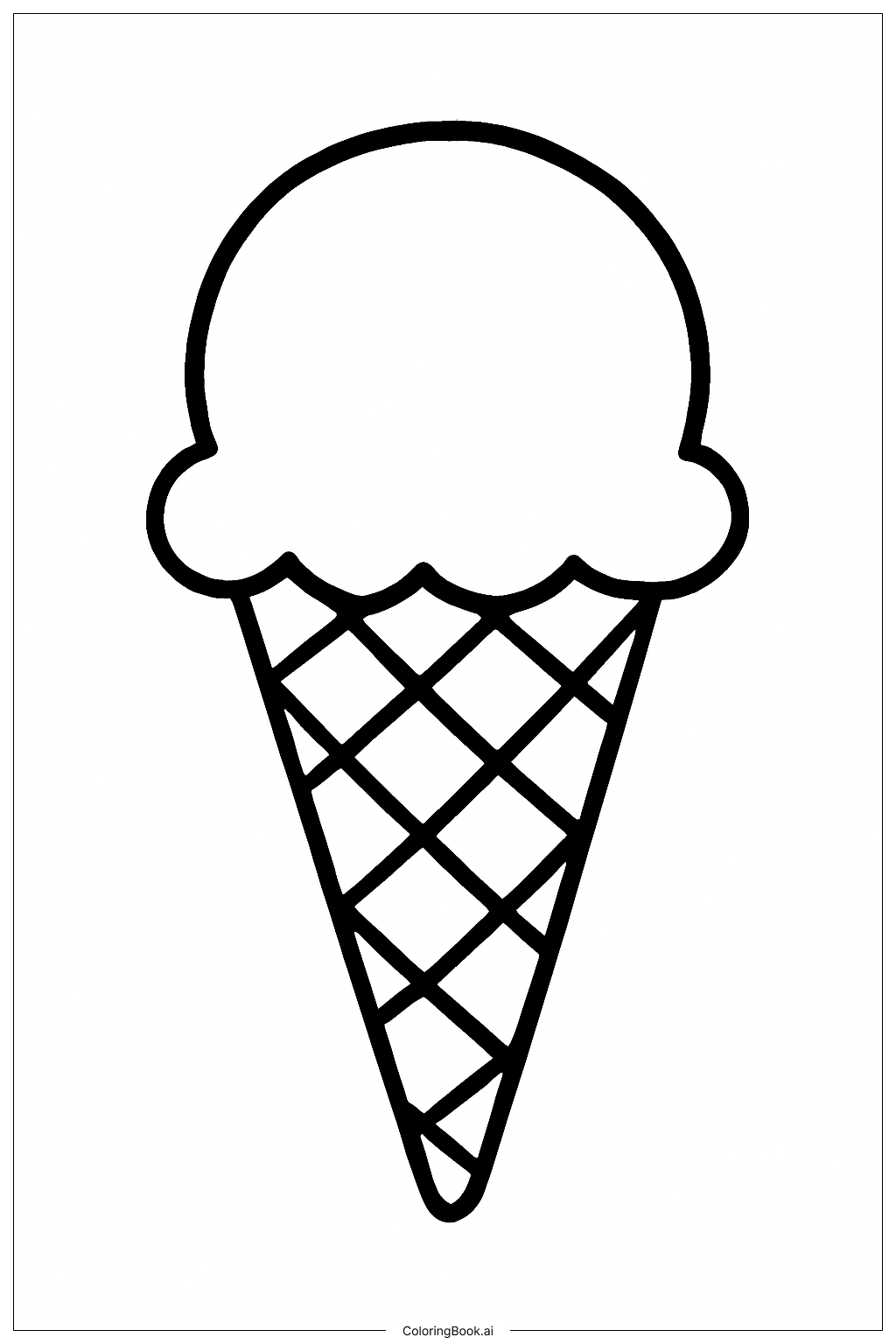  Página para colorir de Casquinha de Sorvete de Março 