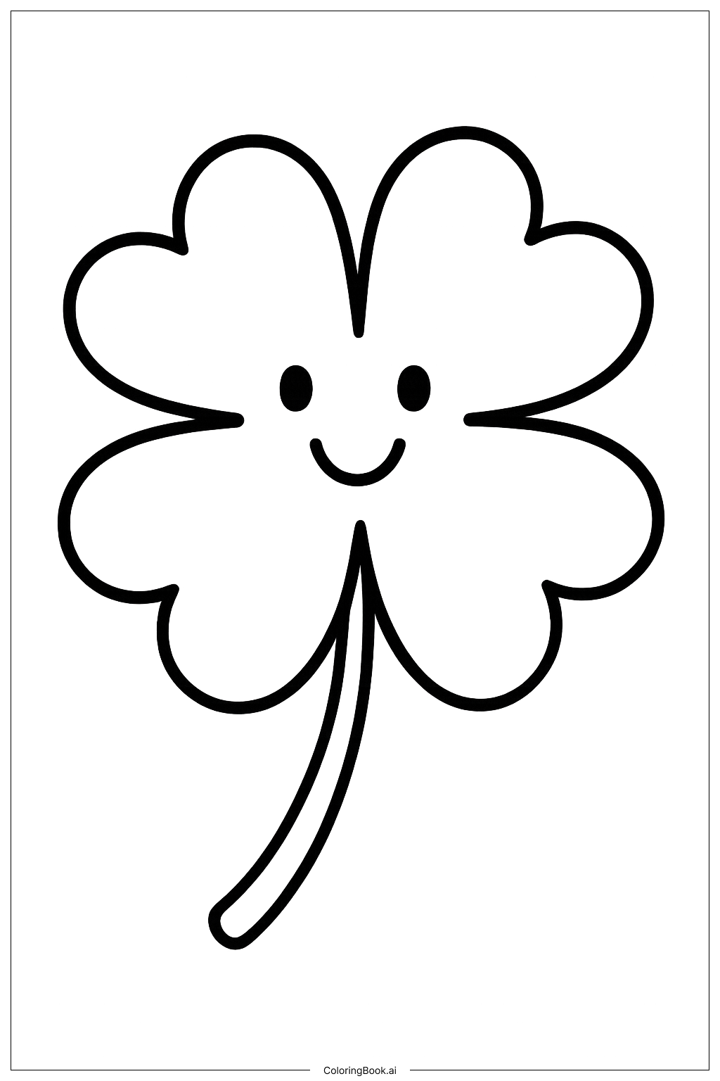  Page de coloriage Trèfle porte-bonheur de mars 