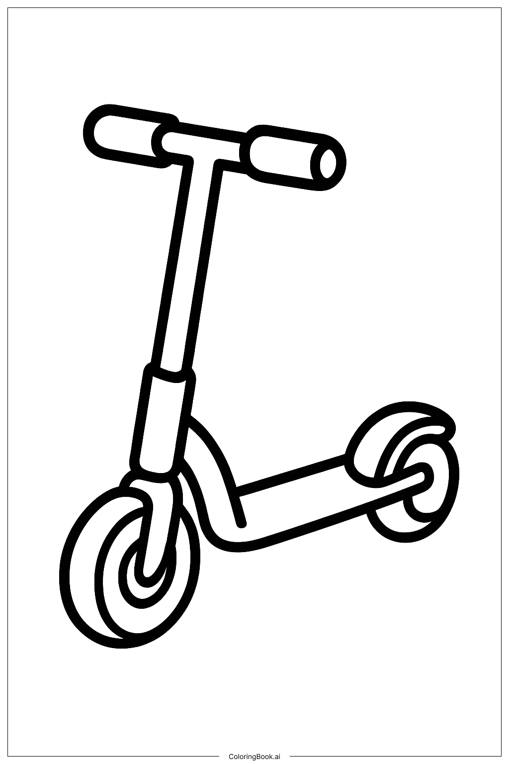  Página para colorir de Passeio de Patinete em Março 