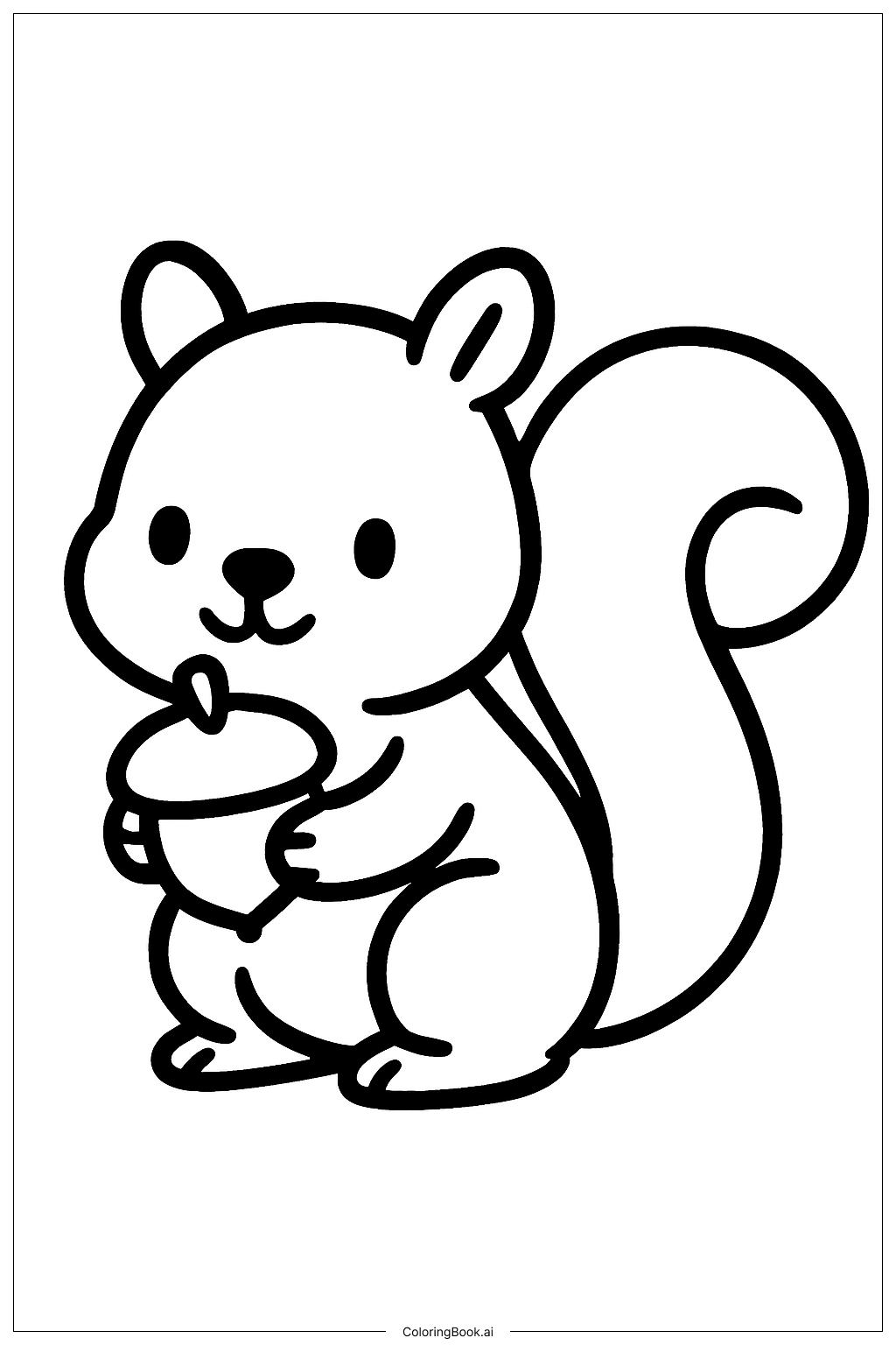 Écureuil de mars avec gland