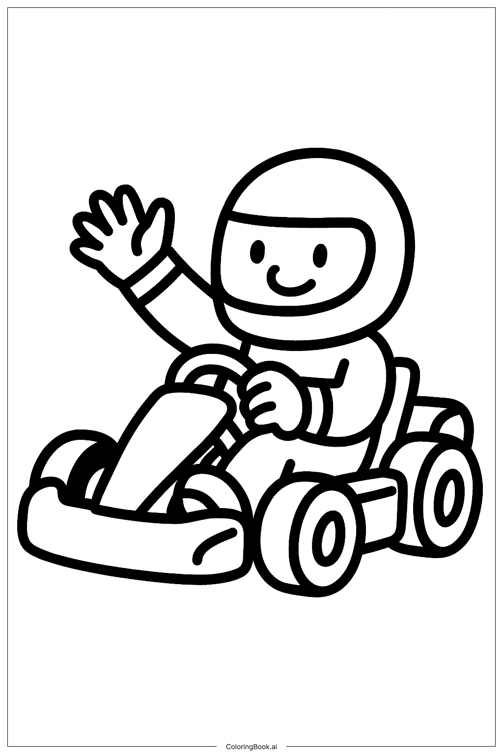  Mario Kart Niedlicher Kartfahrer Ausmalseite 