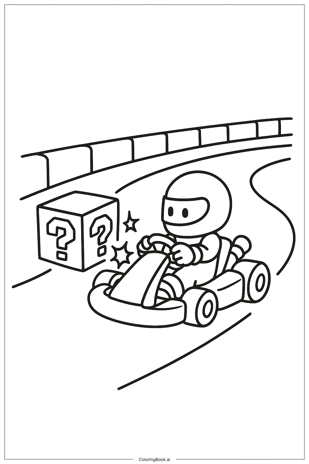  Mario Kart Item Box Surprise Coloring Page 