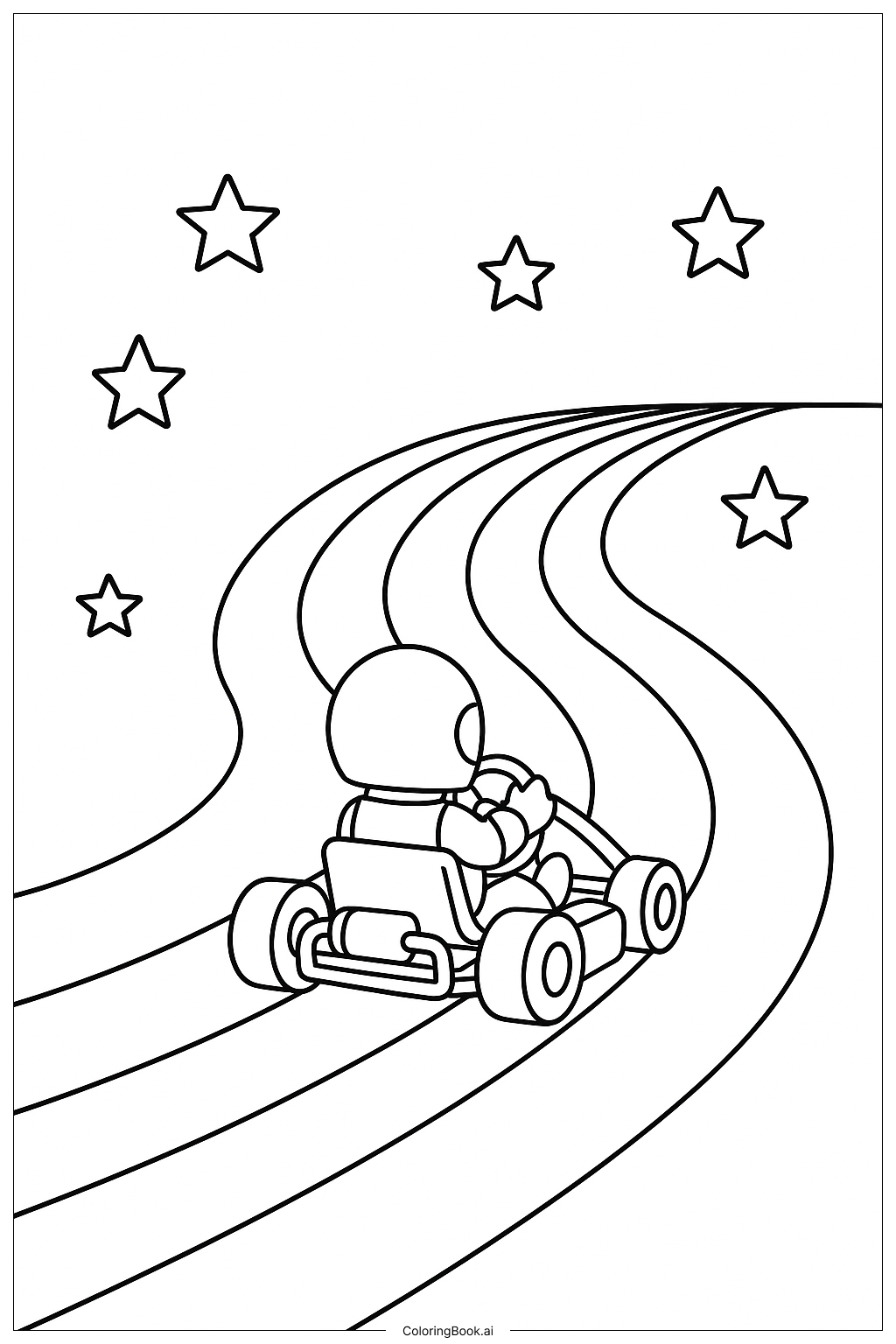 Mario Kart Regenbogen-Straße Szene