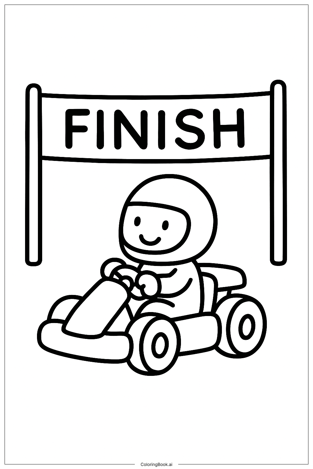  Mario Kart Einfache Ziellinie Ausmalseite 