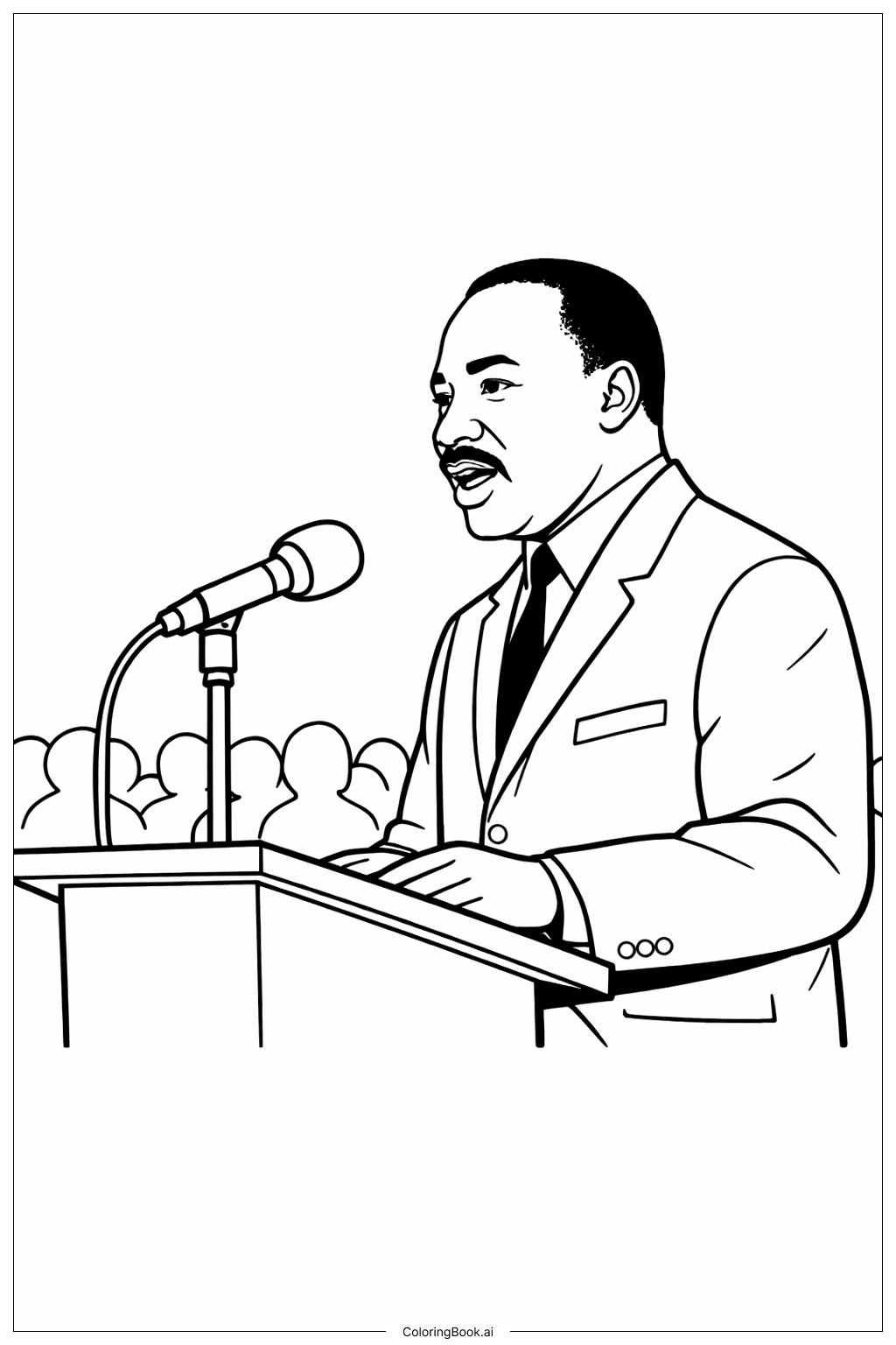  Page de coloriage Moment du discours de Martin Luther King Jr. Mois de l'histoire des Noirs 
