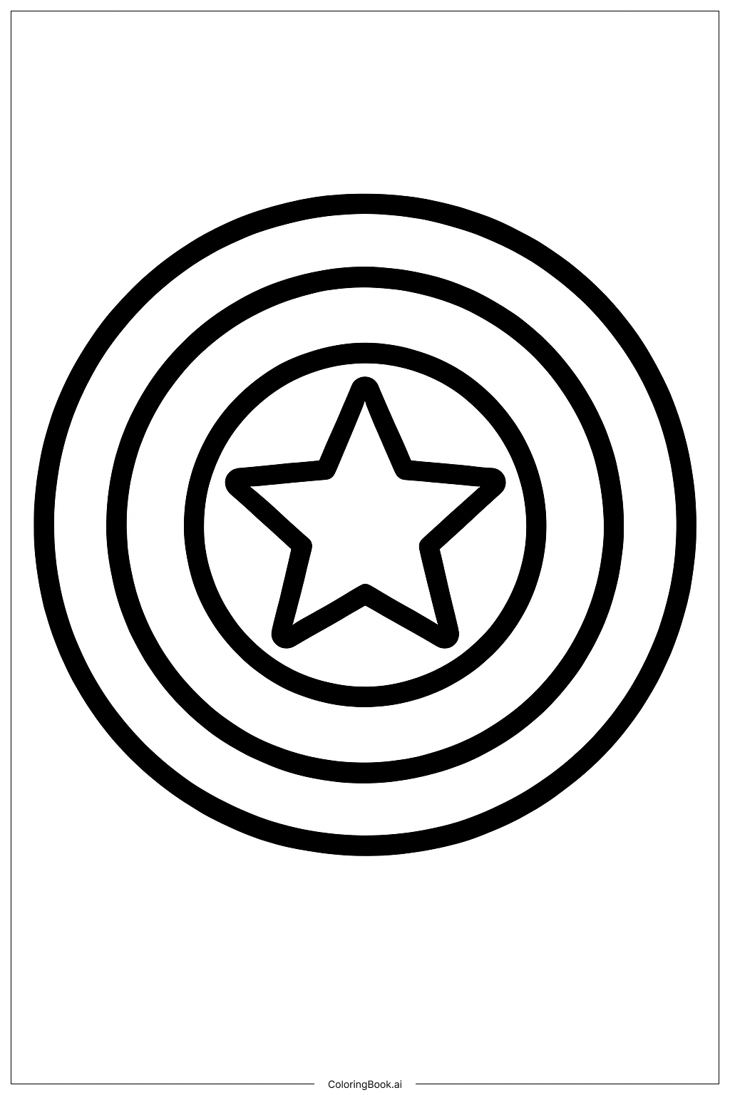 漫威简易盾牌填色页