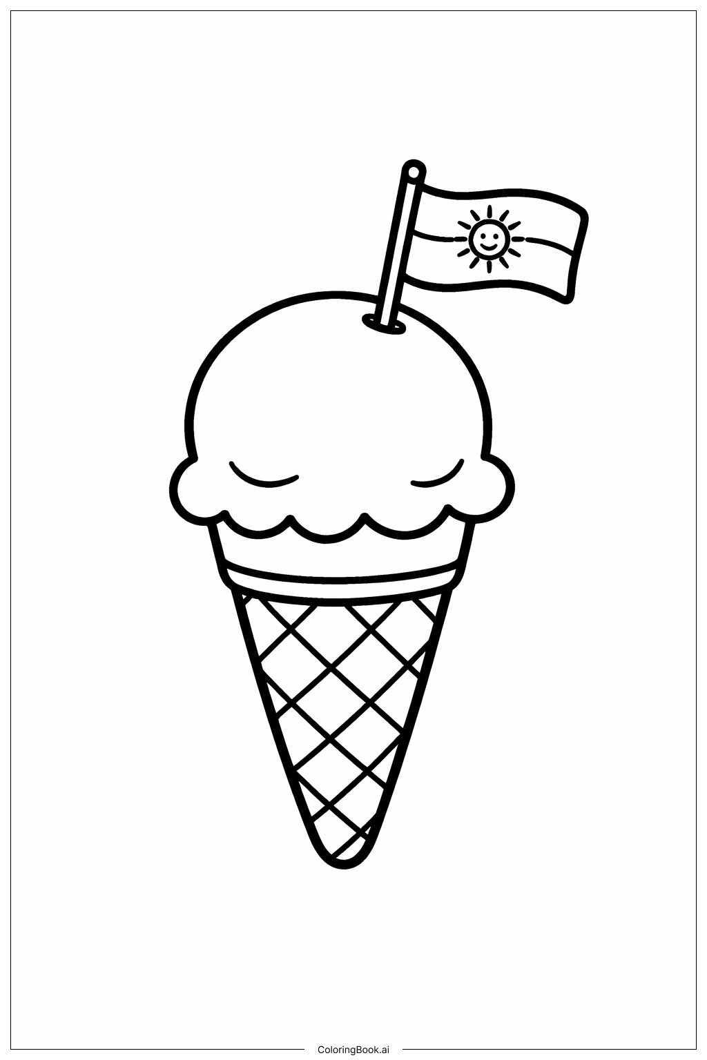  5월 아이스크림 콘 색칠공부 페이지 