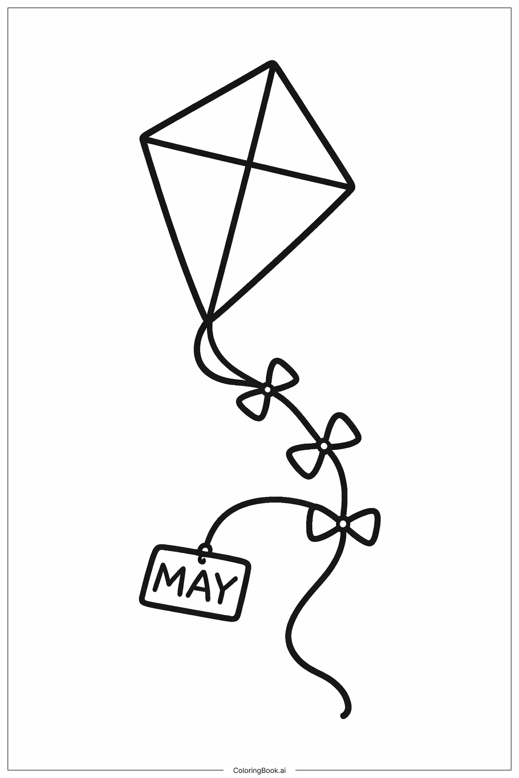  5월 연 간단한 그림 색칠공부 페이지 