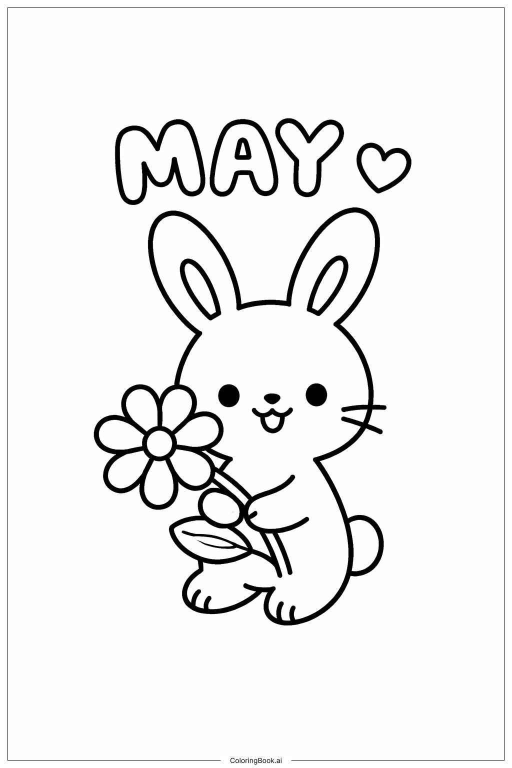  5월 소풍 토끼 색칠공부 페이지 