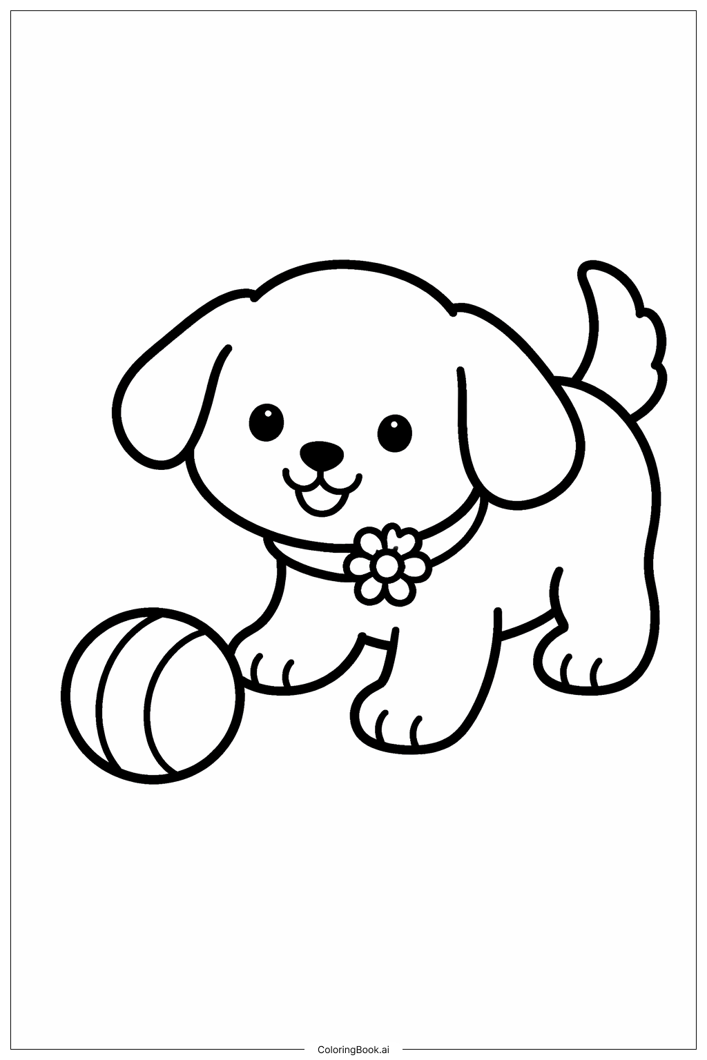  5월 강아지 놀이 색칠공부 페이지 