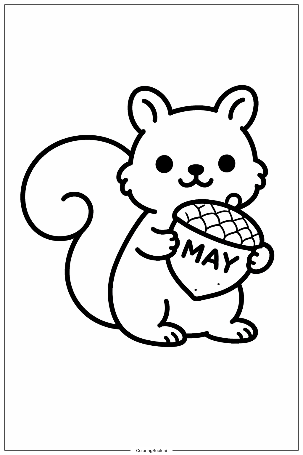  5월 다람쥐 간식 색칠공부 페이지 