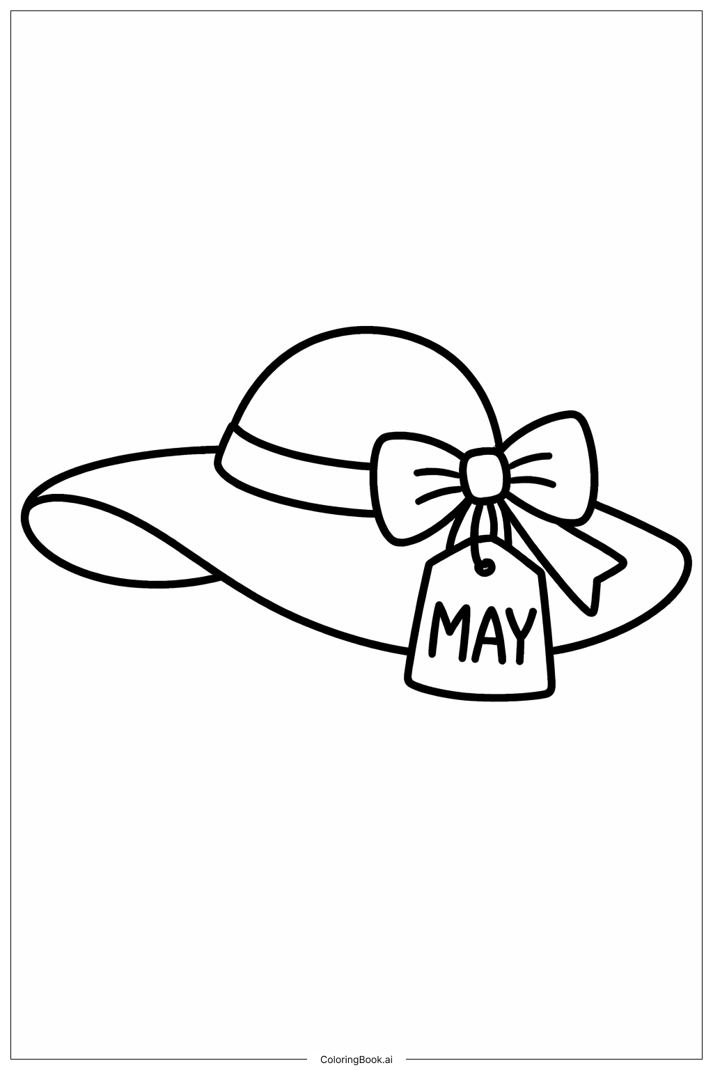  5월 태양 모자 색칠공부 페이지 