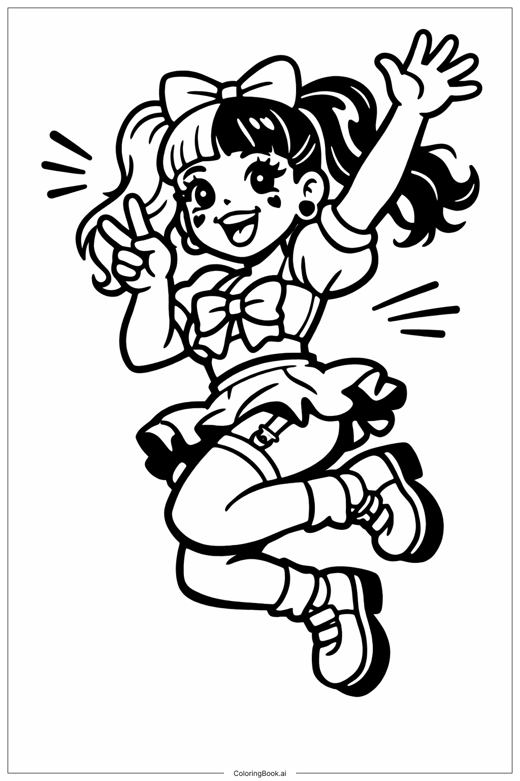 梅蘭妮·馬丁內茲跳躍姿勢著色頁