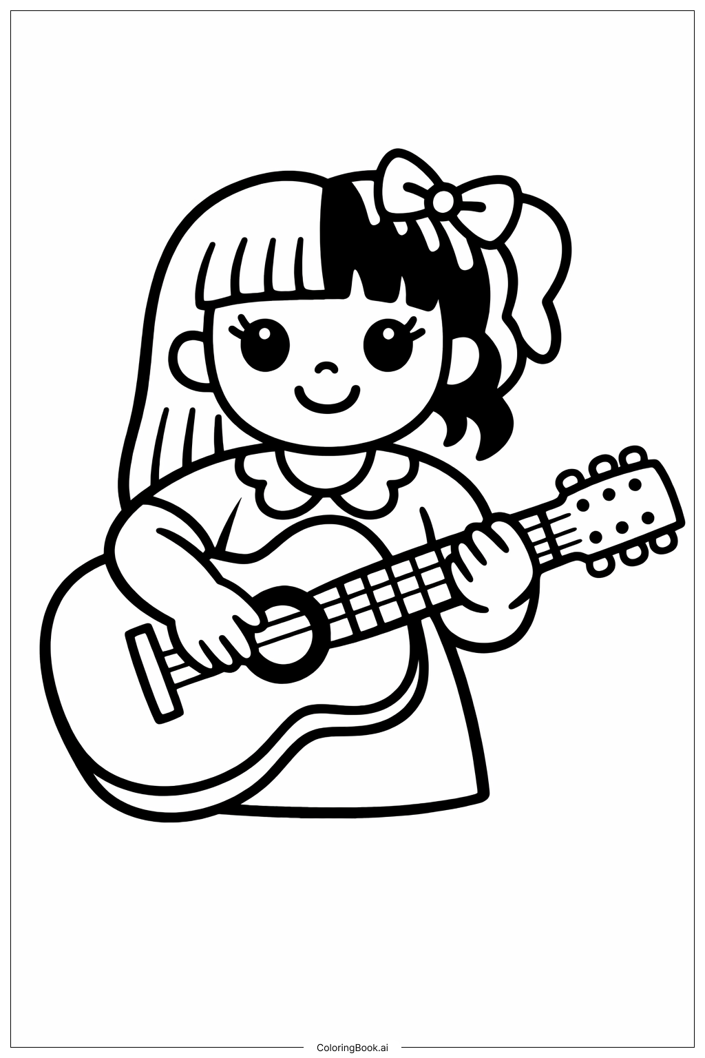 Melanie Martinez 簡易吉他著色頁