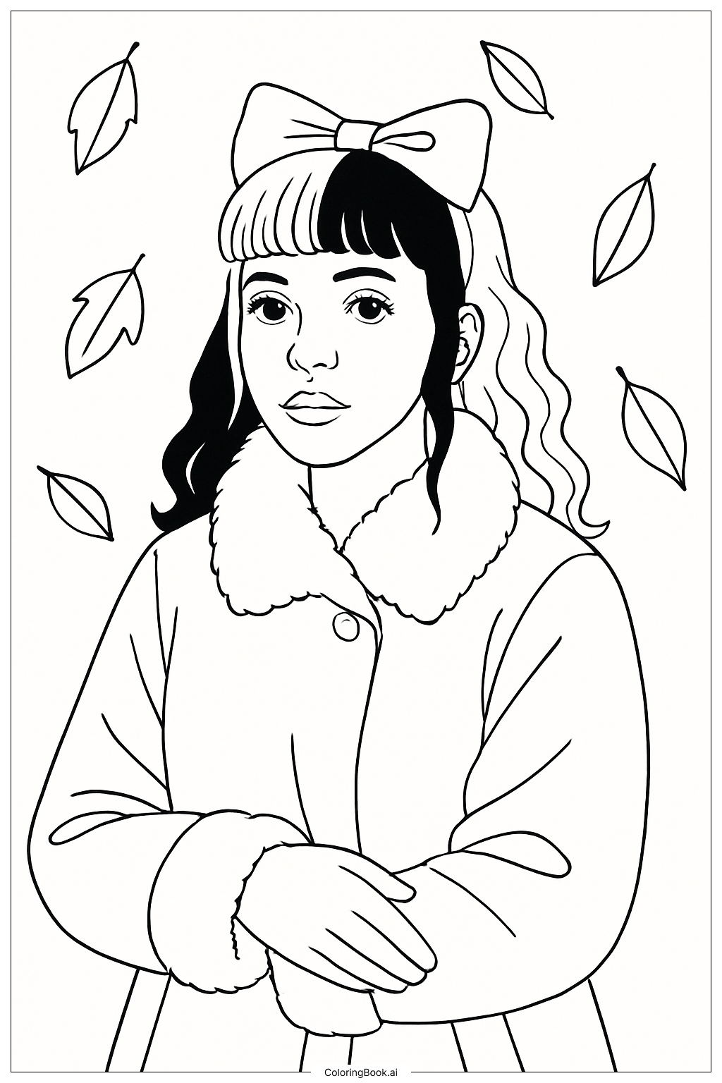 Melanie Martinez 穿著外套著色頁