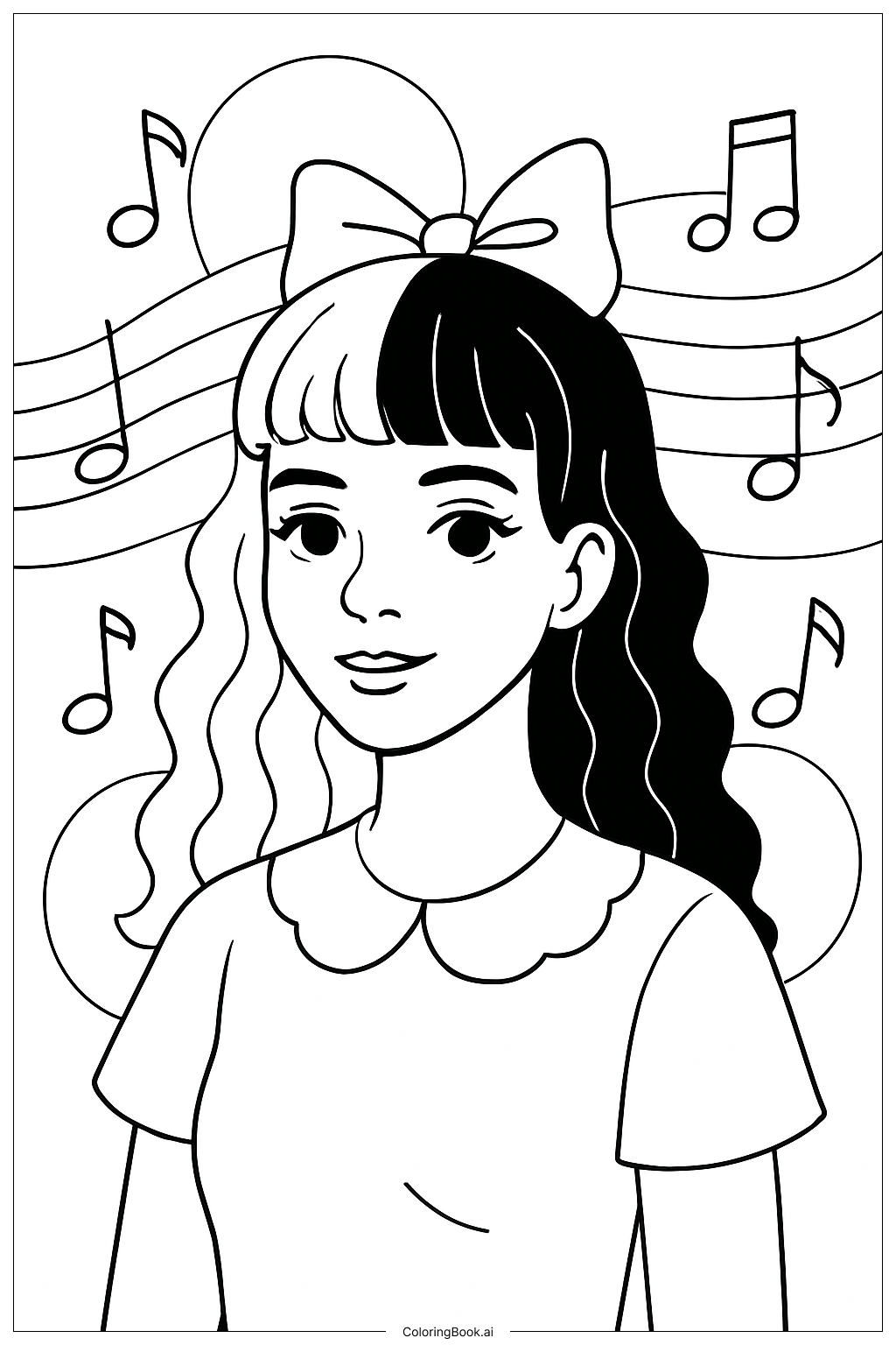 梅蘭妮·馬丁內茲與音符著色頁