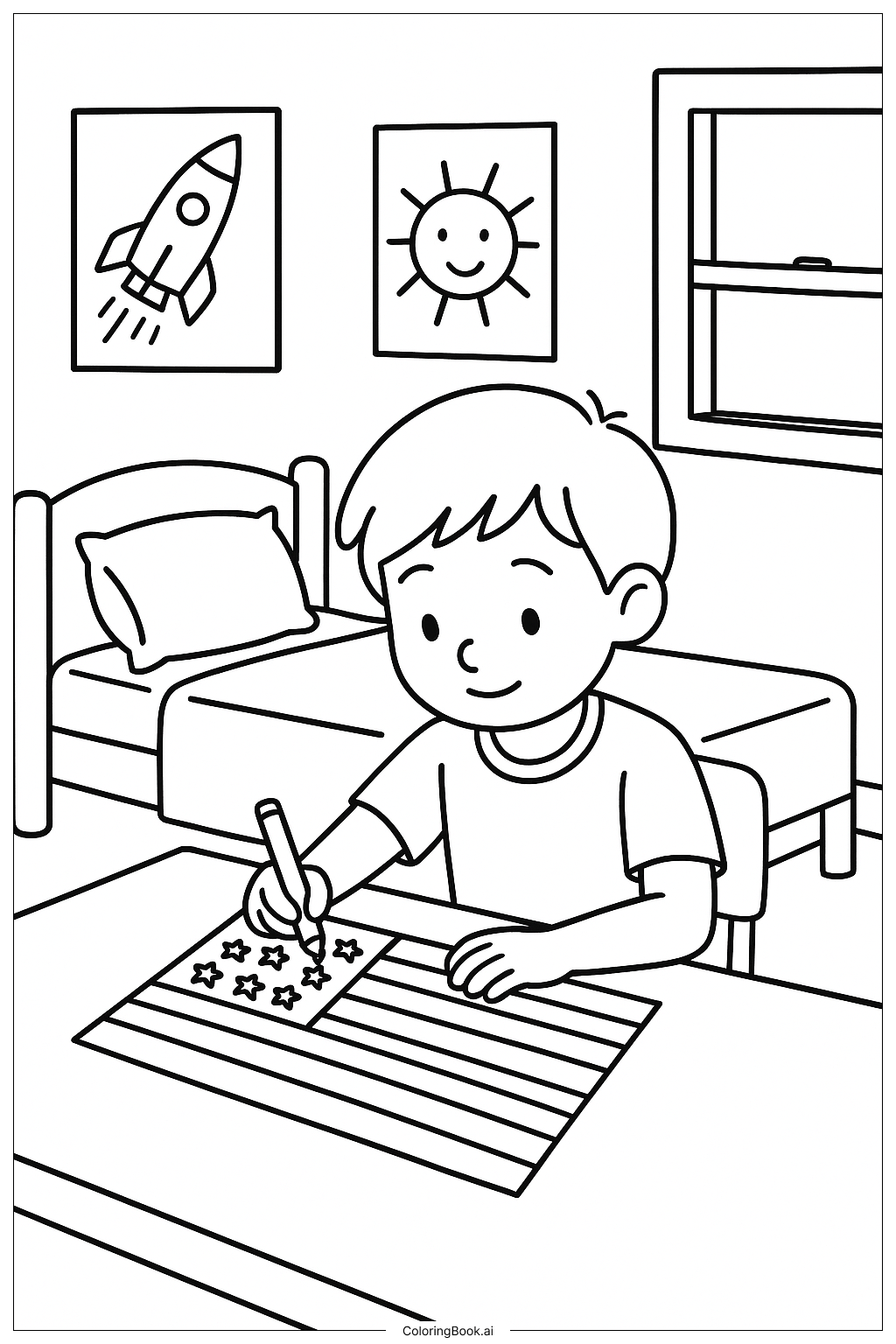  Trang tô màu Tranh Vẽ Lá Cờ Ngày Tưởng Niệm Cho Trẻ Em 