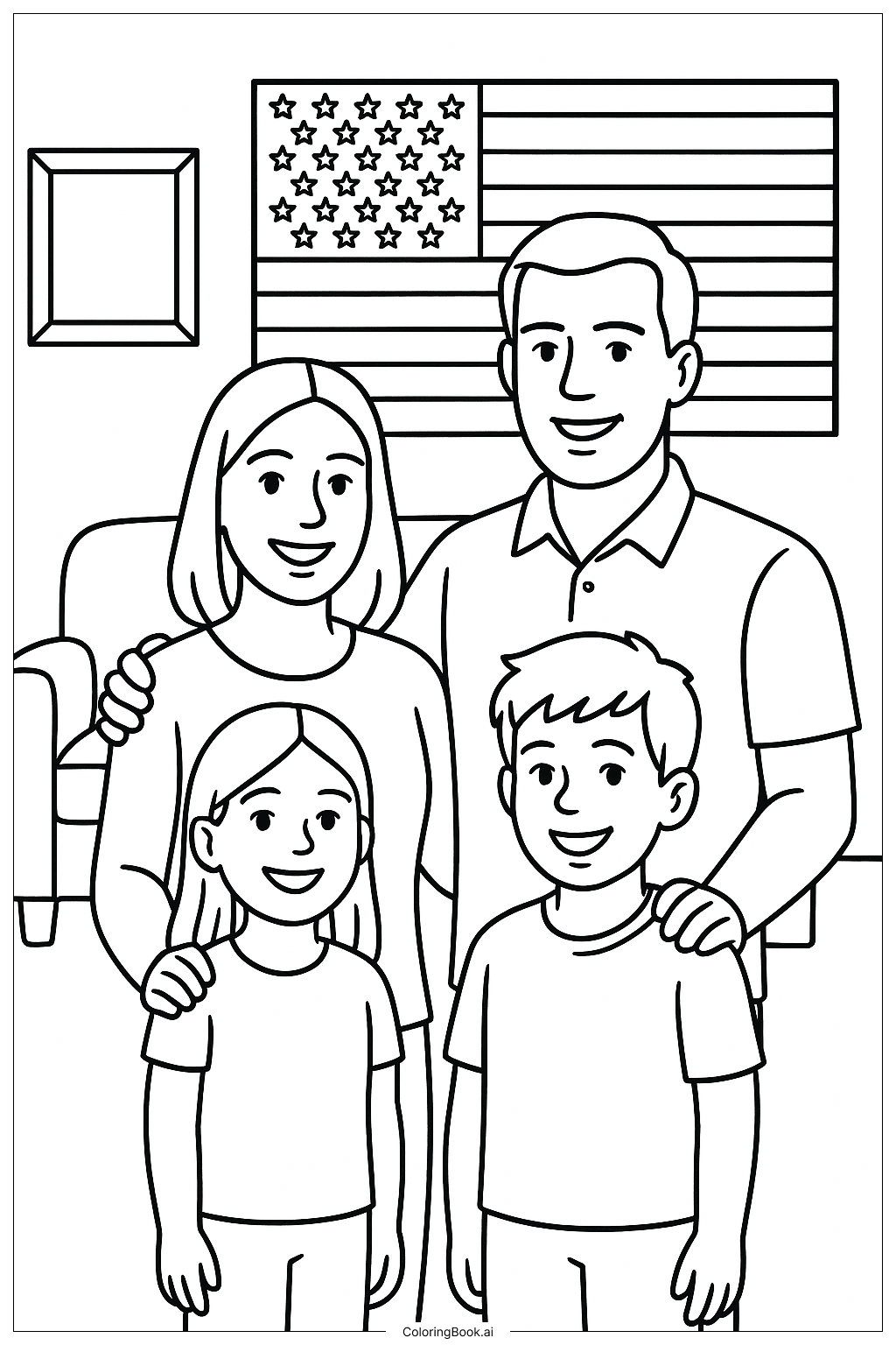  Trang tô màu Chân dung gia đình Ngày Tưởng niệm 