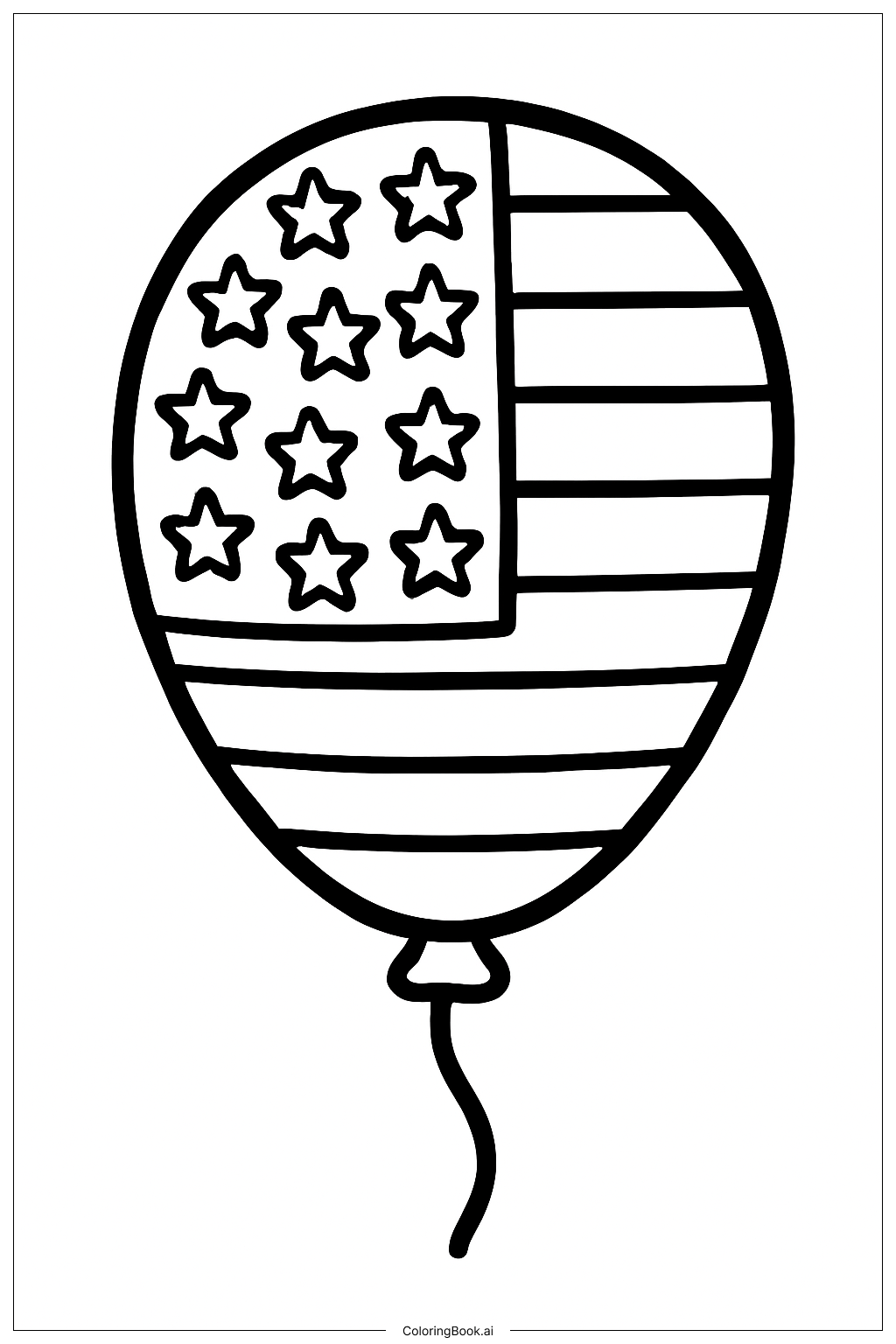  Trang tô màu Bóng Bay Quốc Kỳ Ngày Tưởng Niệm 