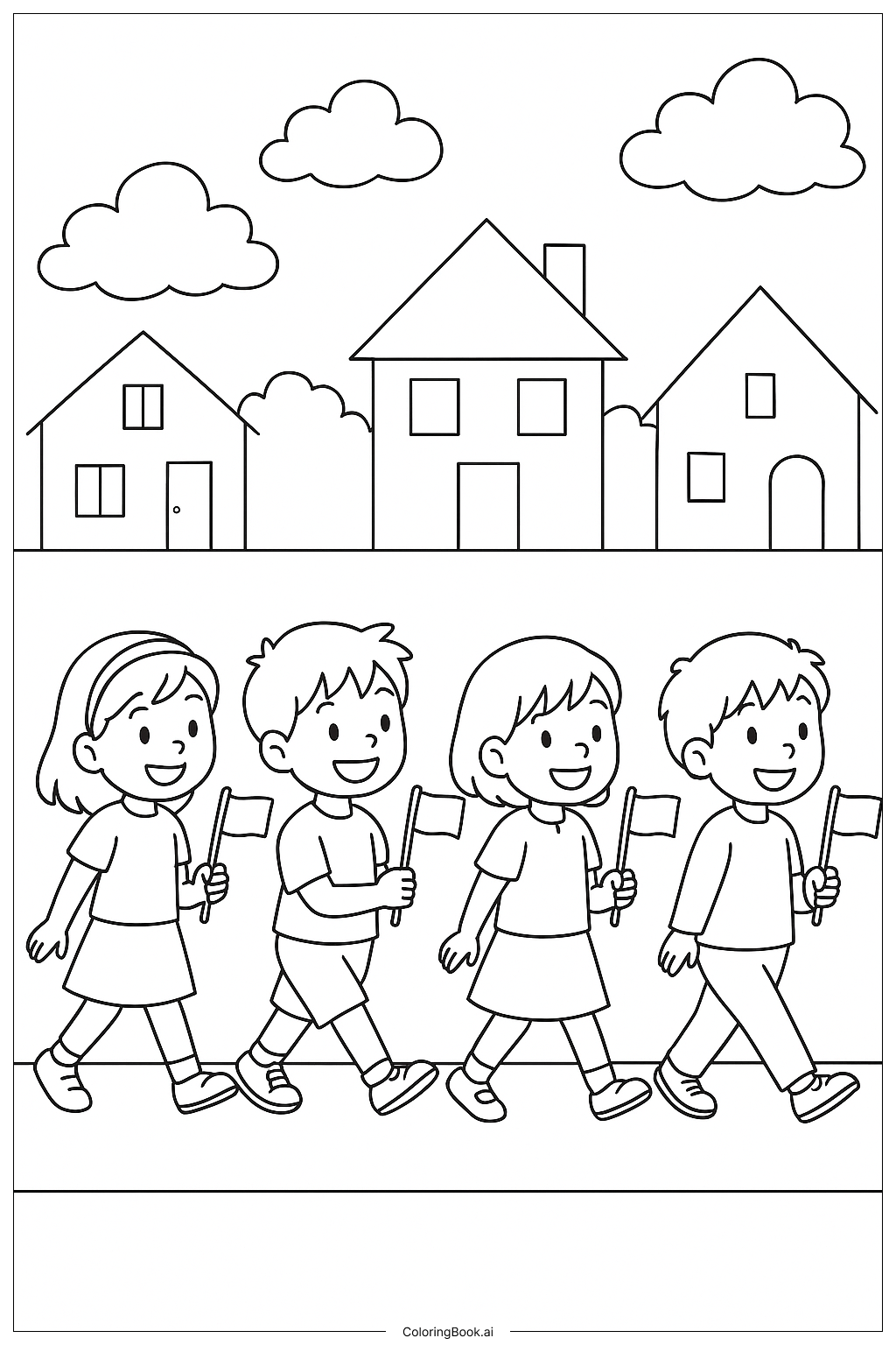  Trang tô màu Ngày Tưởng Niệm Trẻ Em Diễu Hành 