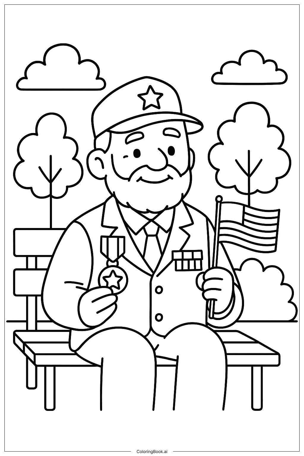  Trang tô màu Huy Chương Cựu Chiến Binh Ngày Tưởng Niệm 