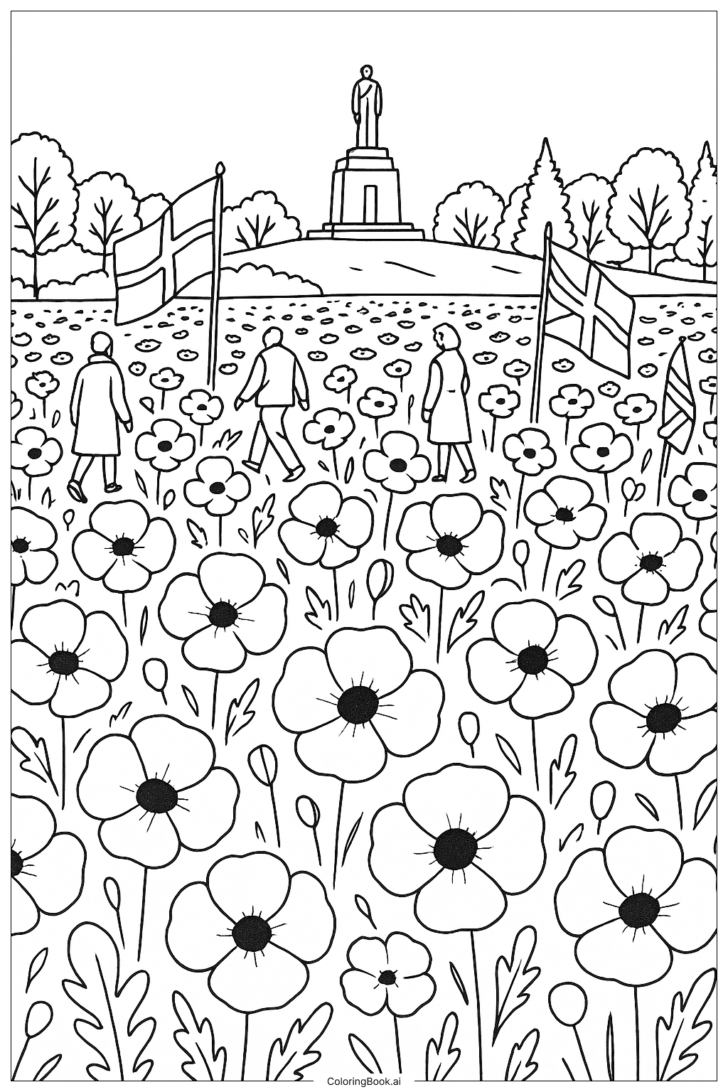 Tưởng niệm Ngày Memorial tại cánh đồng hoa Poppy