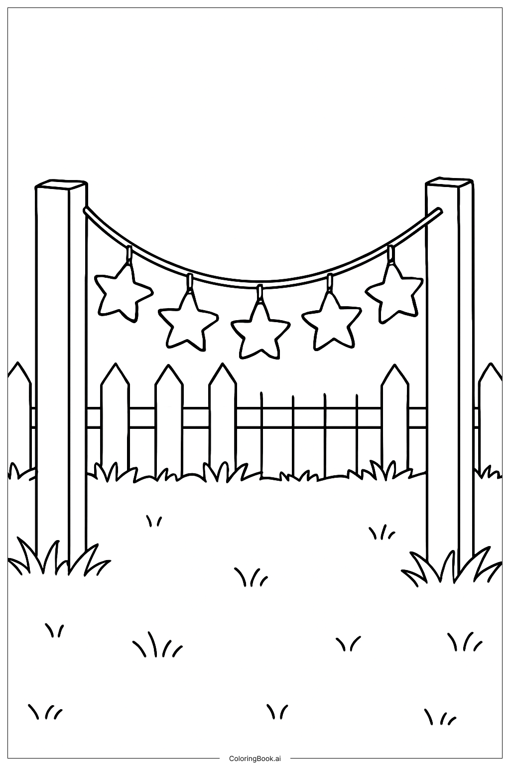  Trang tô màu Dây treo ngôi sao Ngày Tưởng niệm 