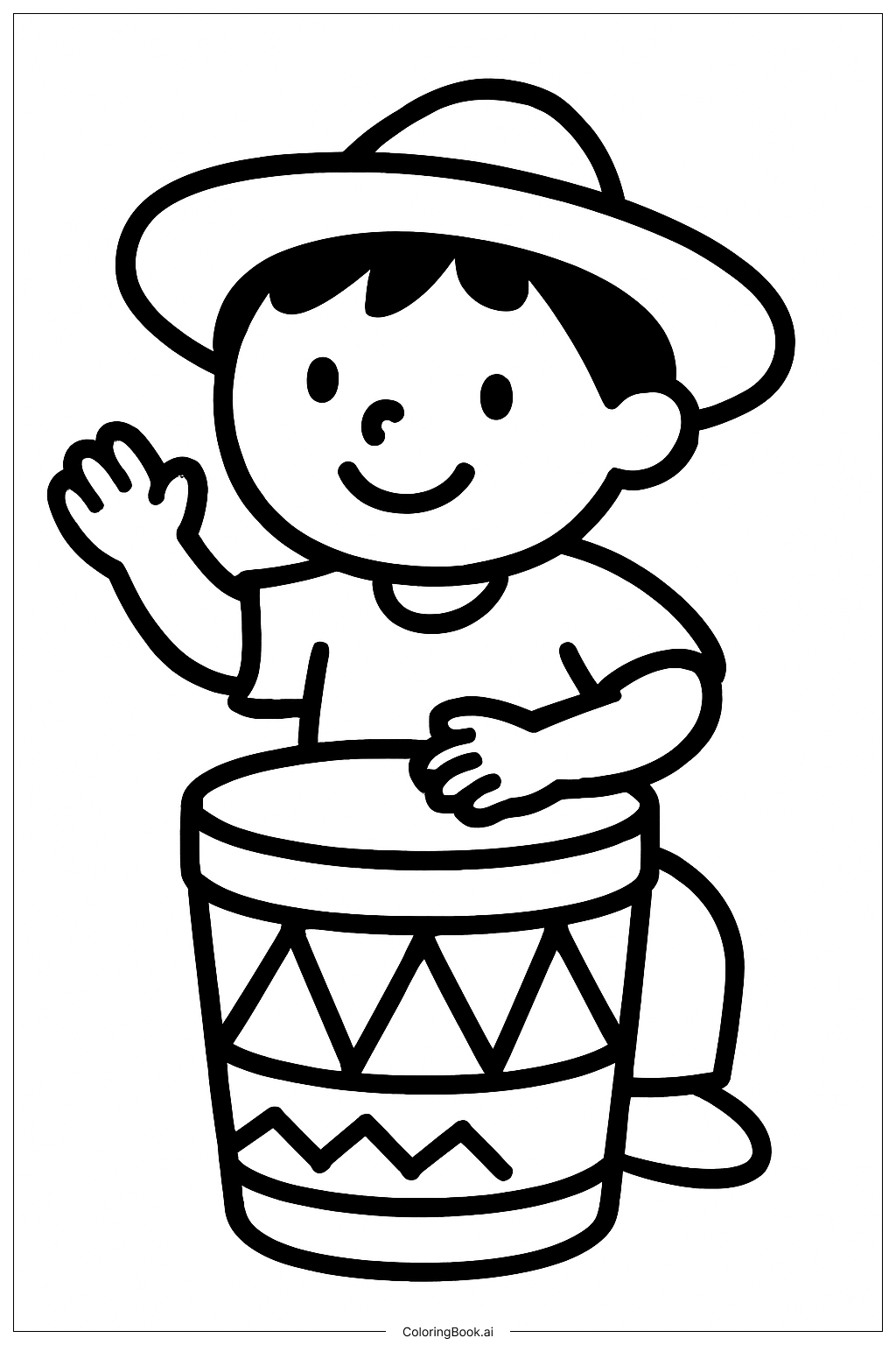  Trang tô màu Người chơi trống Mexico 