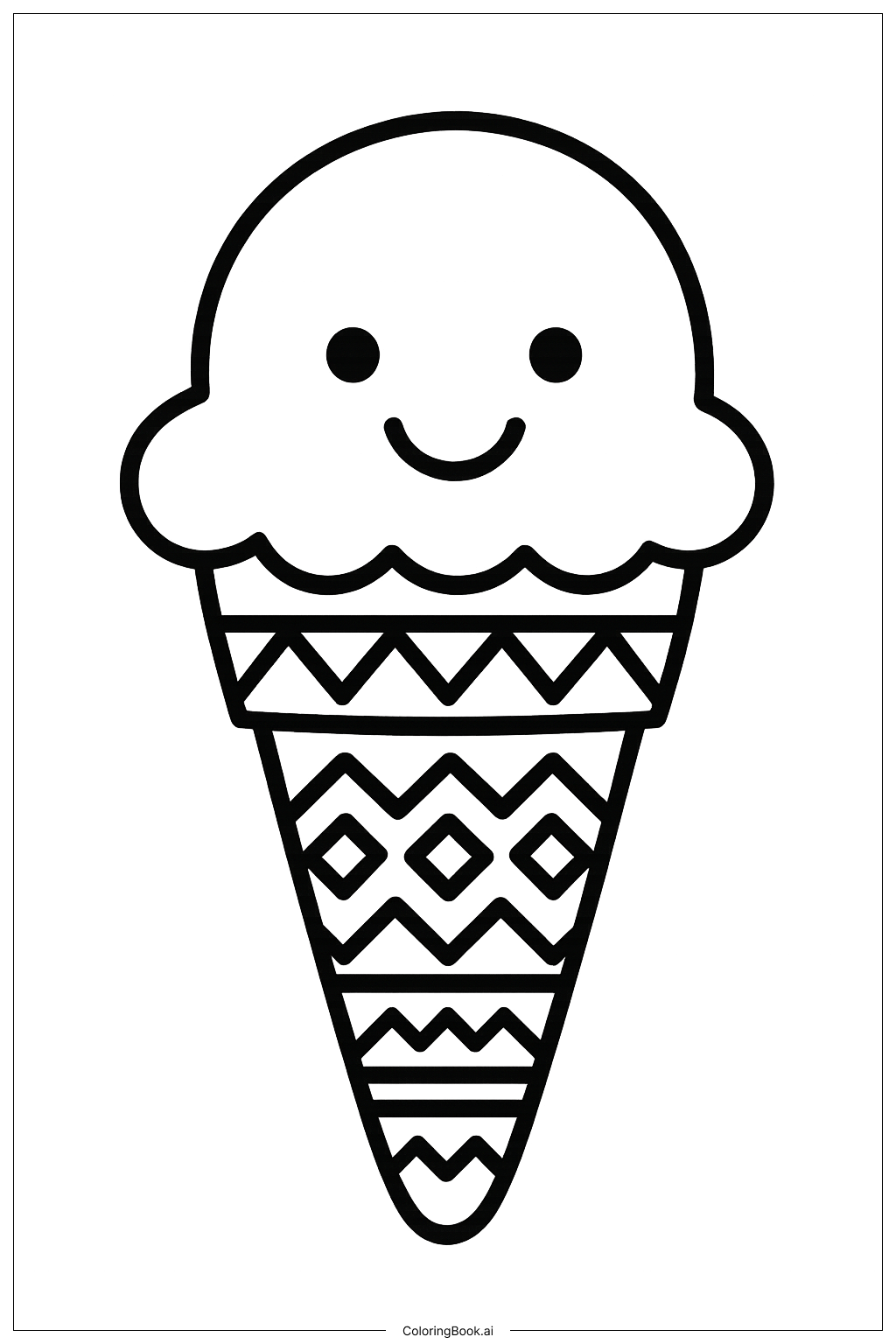  Page de coloriage Cornet de glace mexicain 