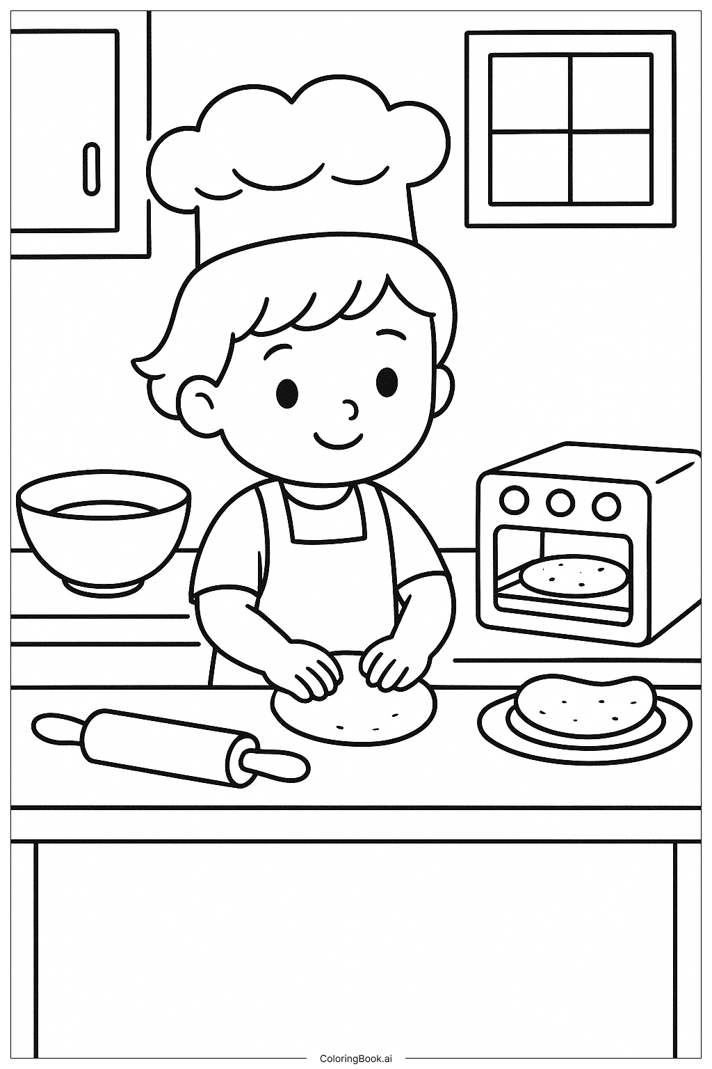  墨西哥小烘焙师填色页 