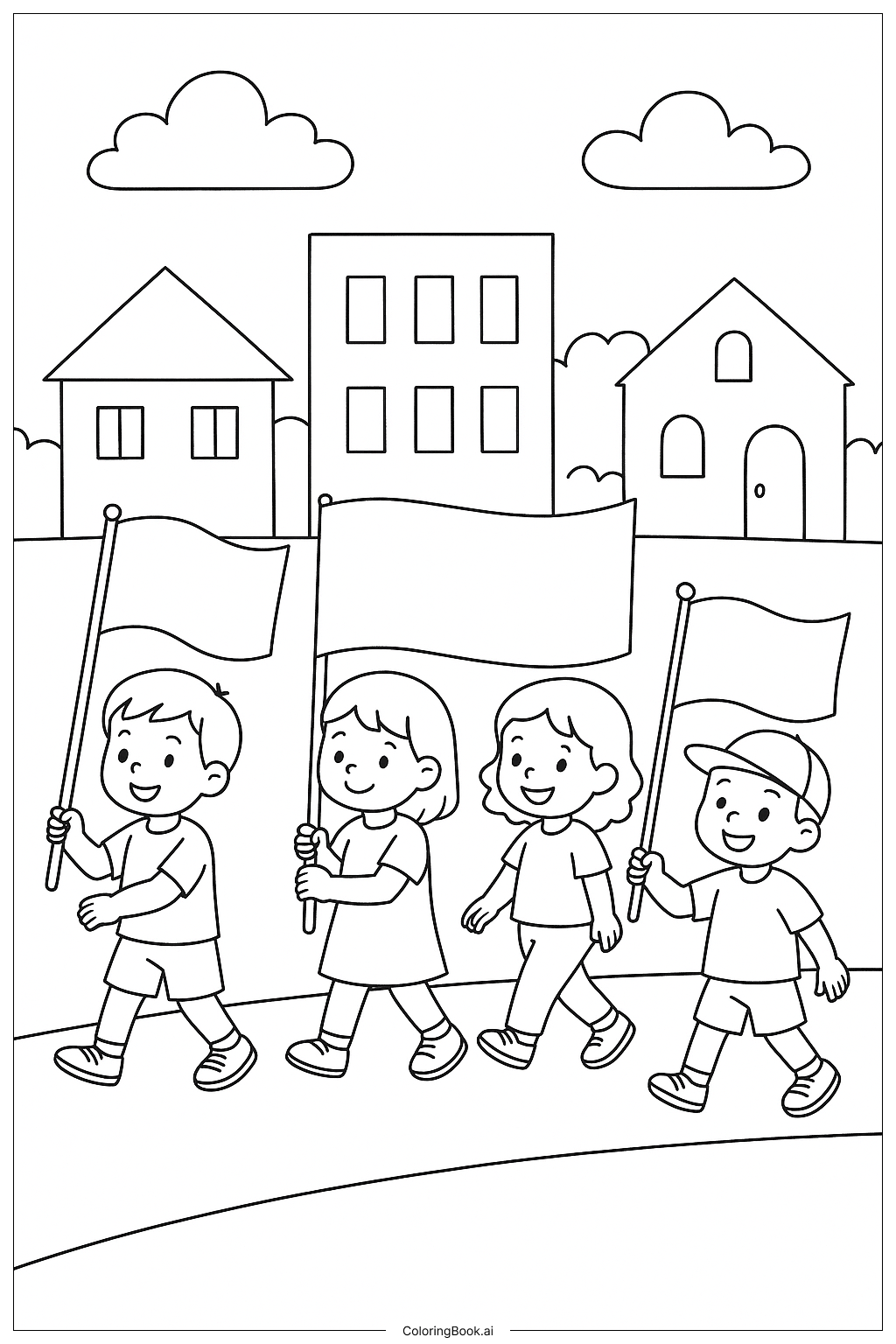  멕시칸 리틀 퍼레이드 색칠공부 페이지 