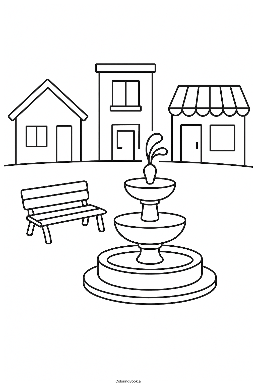  Page de coloriage Place Mexicaine Tranquille 