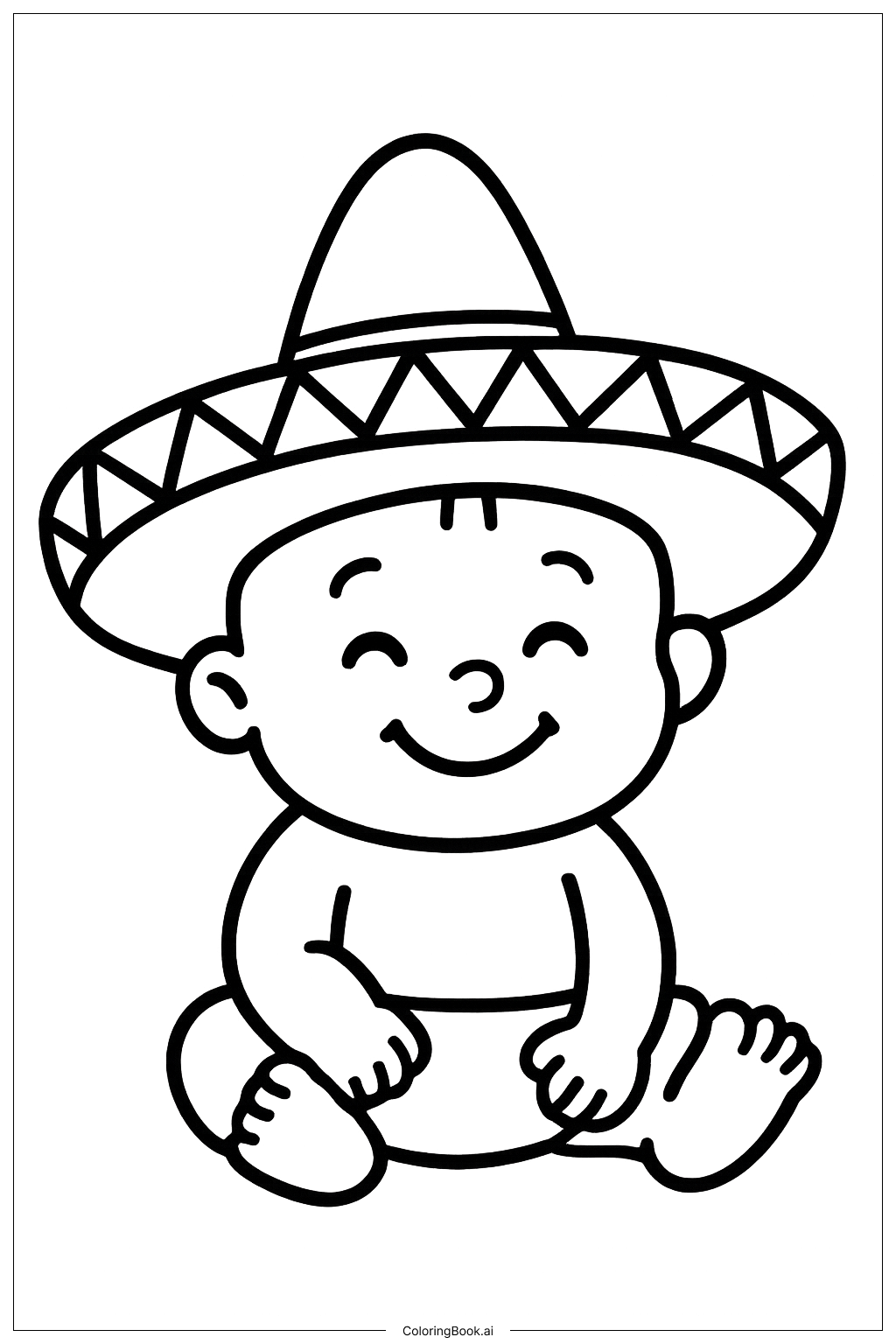  Trang tô màu Em bé Mũ Sombrero Mexico 