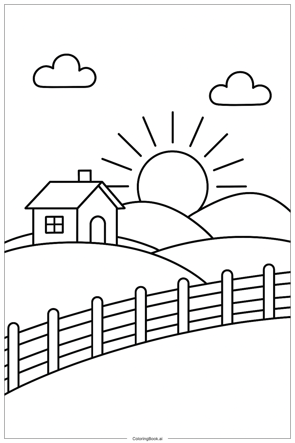  멕시칸 선라이즈 농장 색칠공부 페이지 