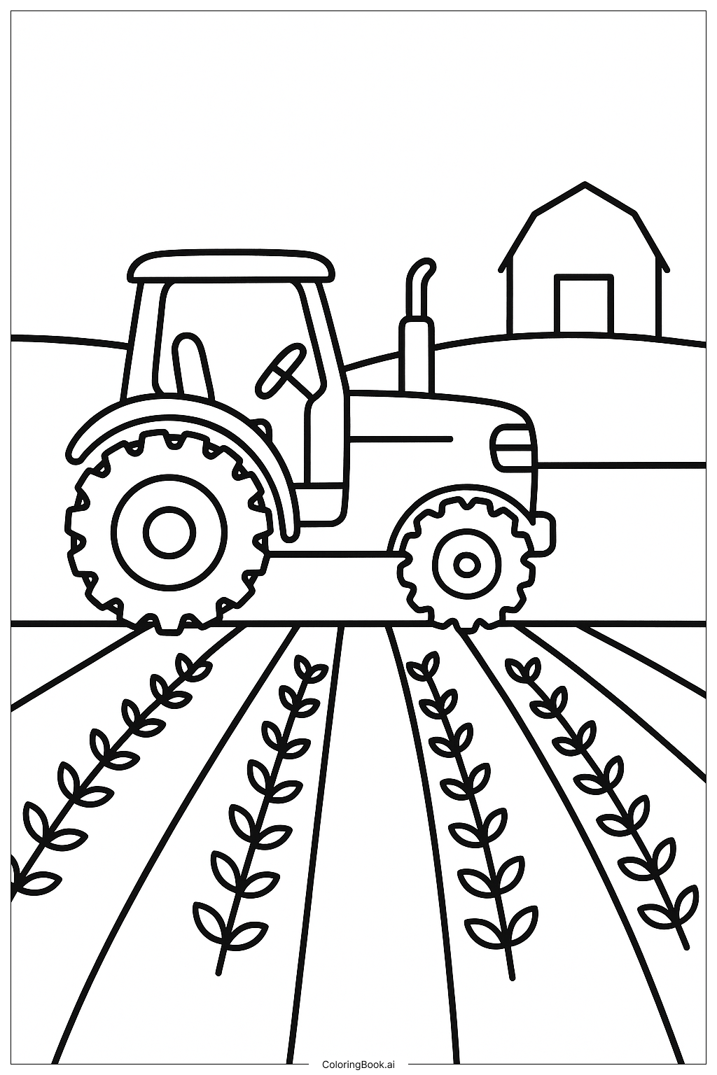  Page de coloriage Champ de tracteur mexicain 