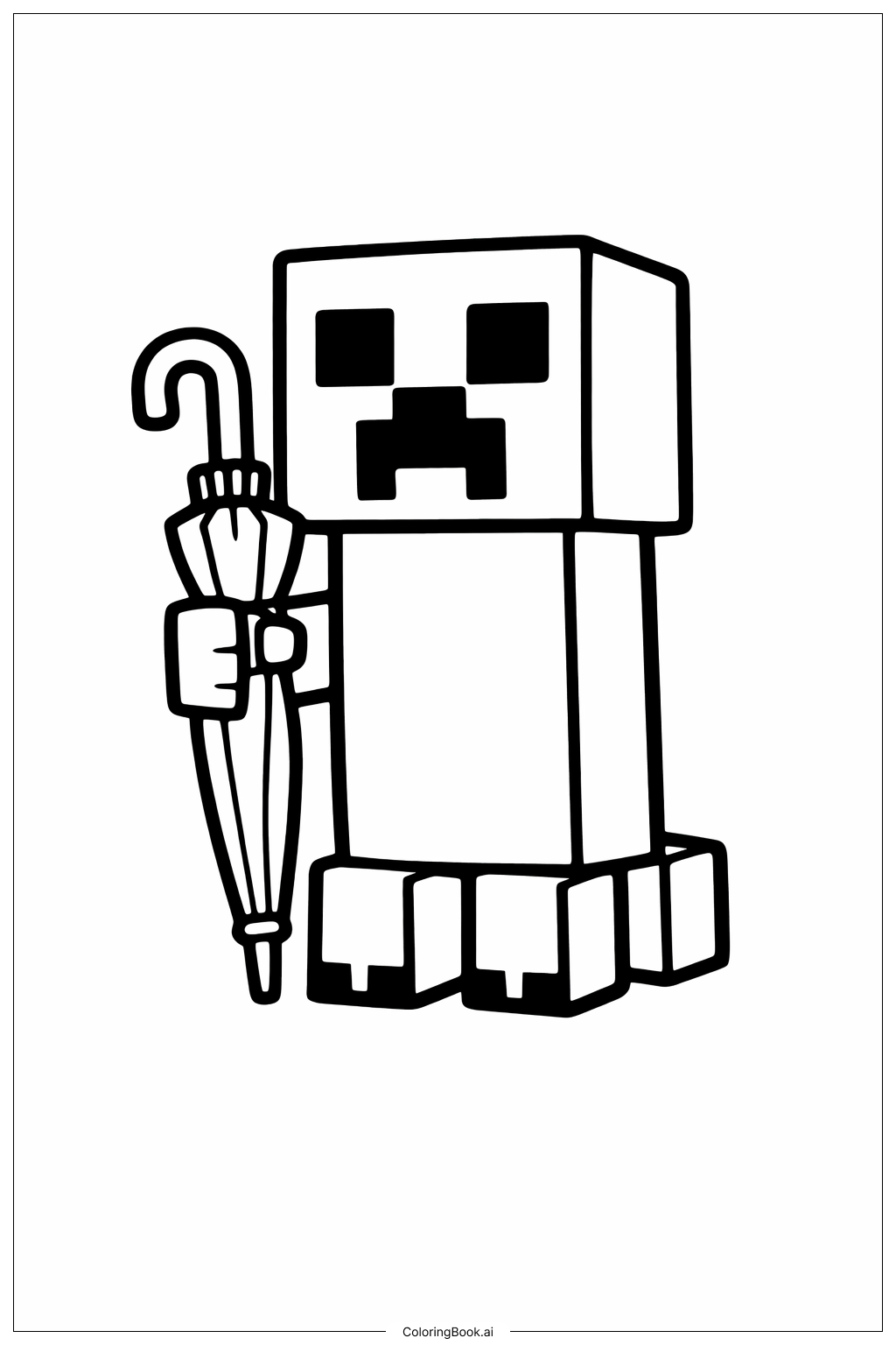  Minecraft 苦力怕填色页 