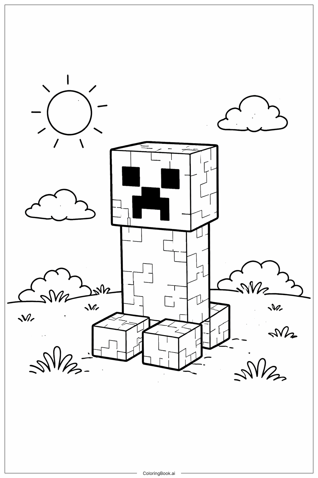  Minecraft 蠹獸著色頁 