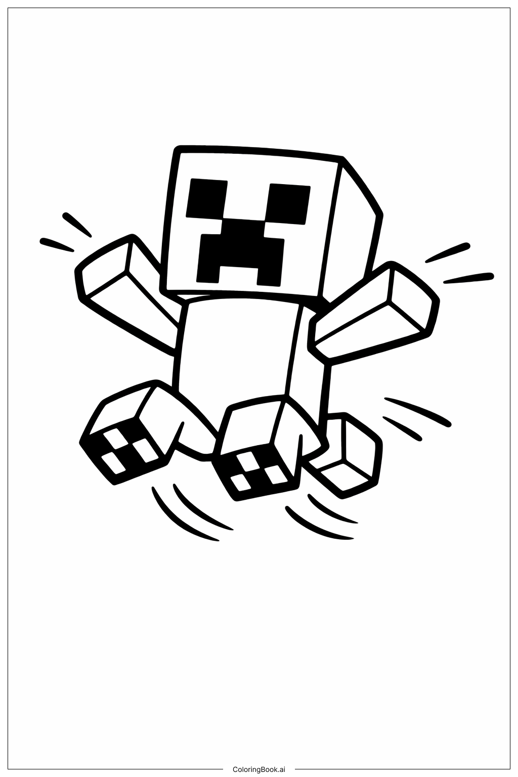  我的世界苦力怕跳跃填色页 