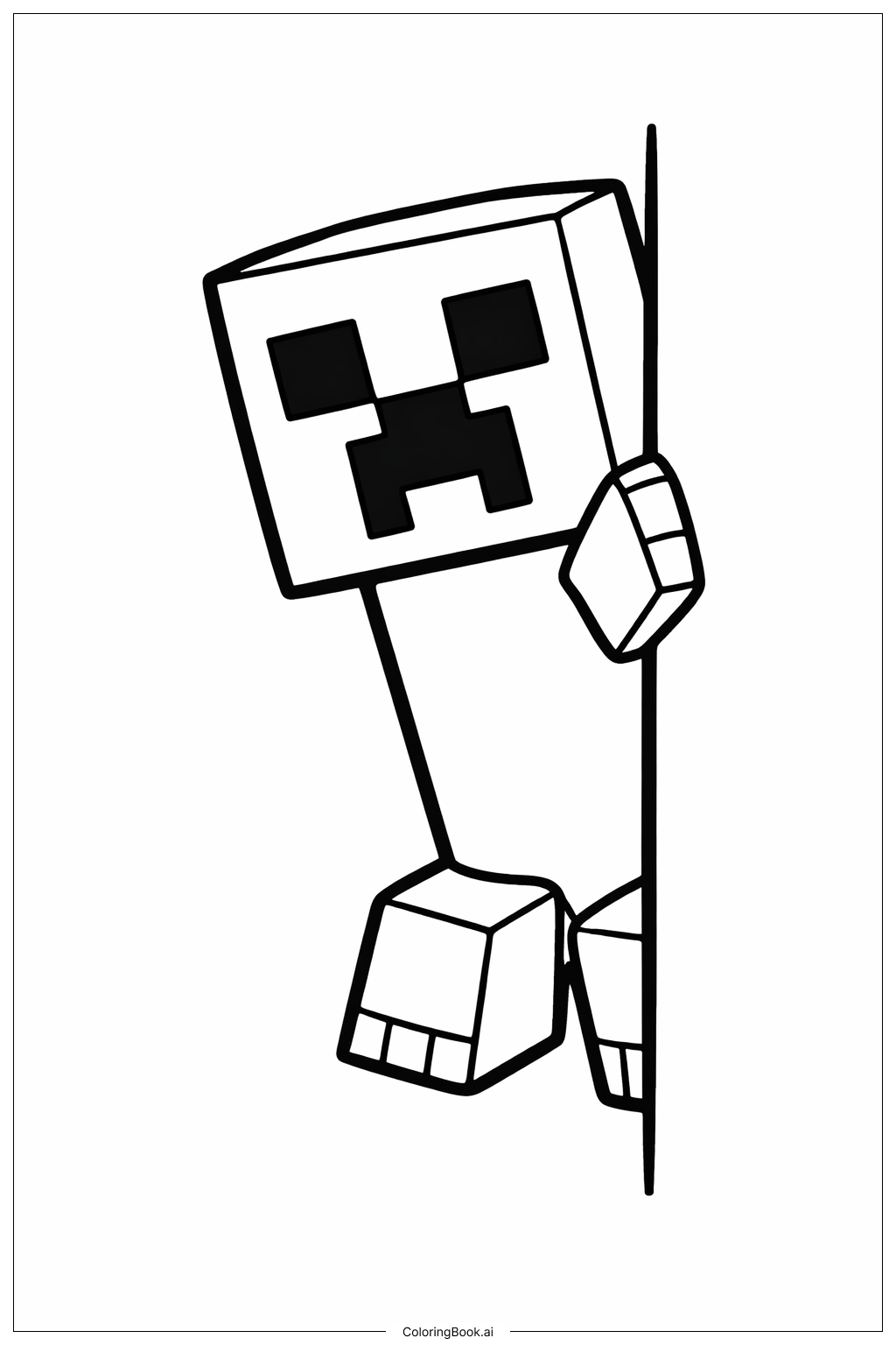  我的世界苦力怕捉迷藏填色页 