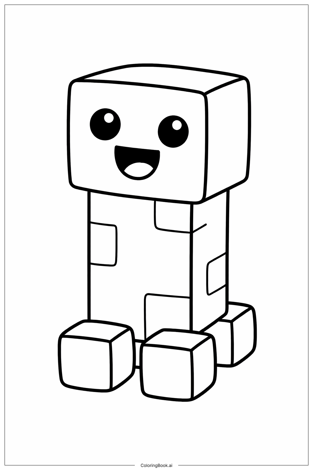  Minecraft苦力怕微笑填色页 