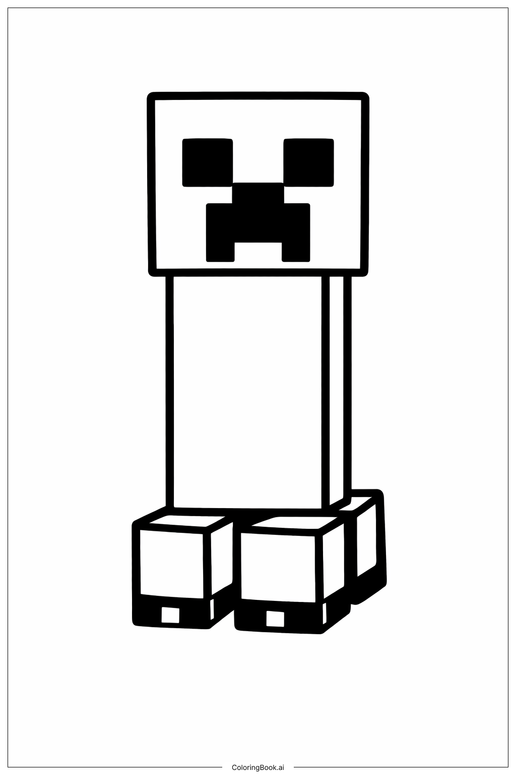  Minecraft苦力怕站立填色页 