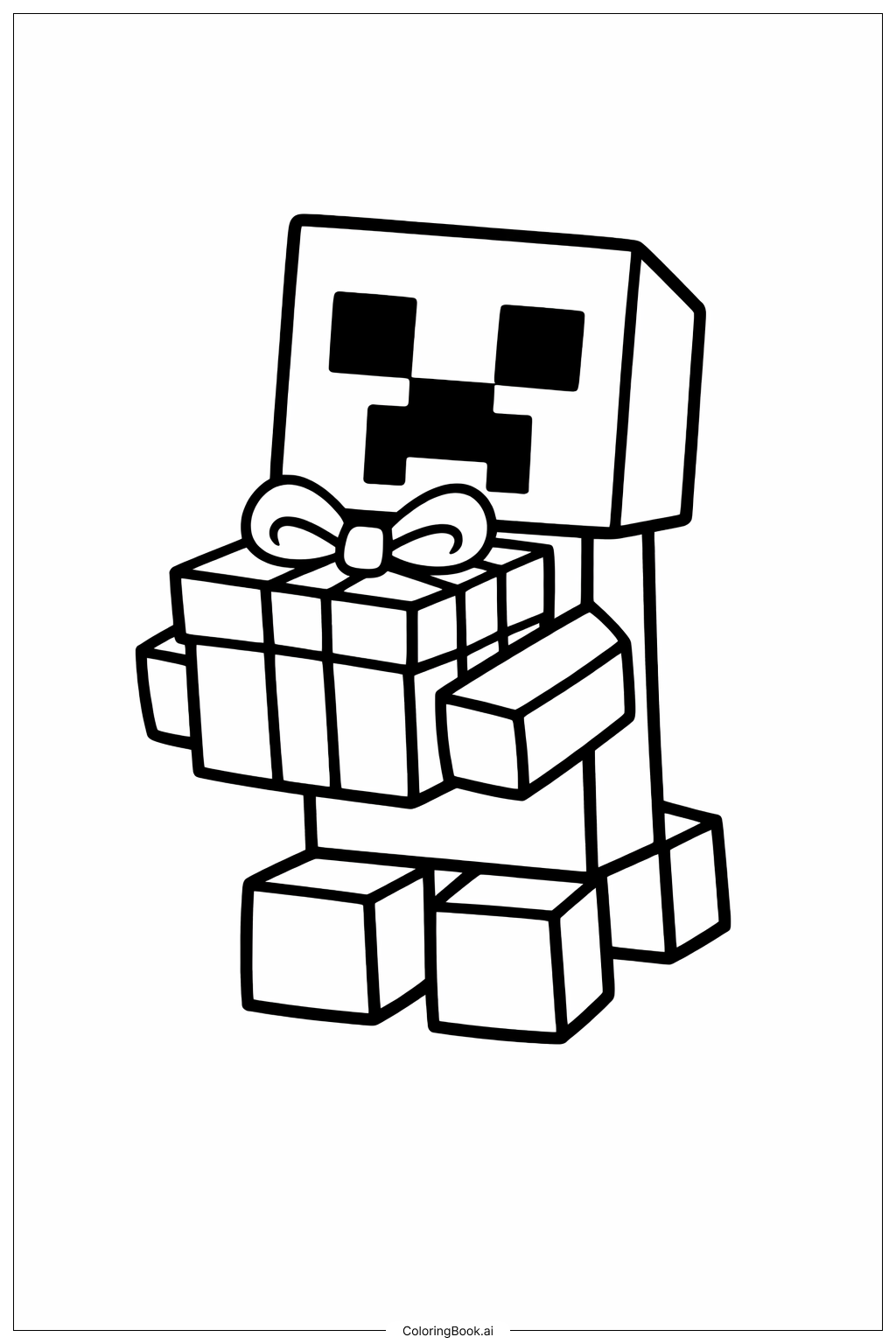  礼物版我的世界爬行者填色页 