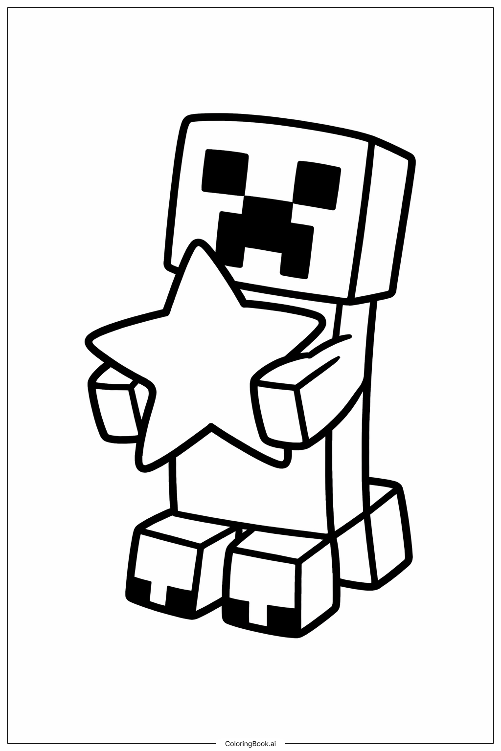  마인크래프트 크리퍼 색칠공부 페이지 