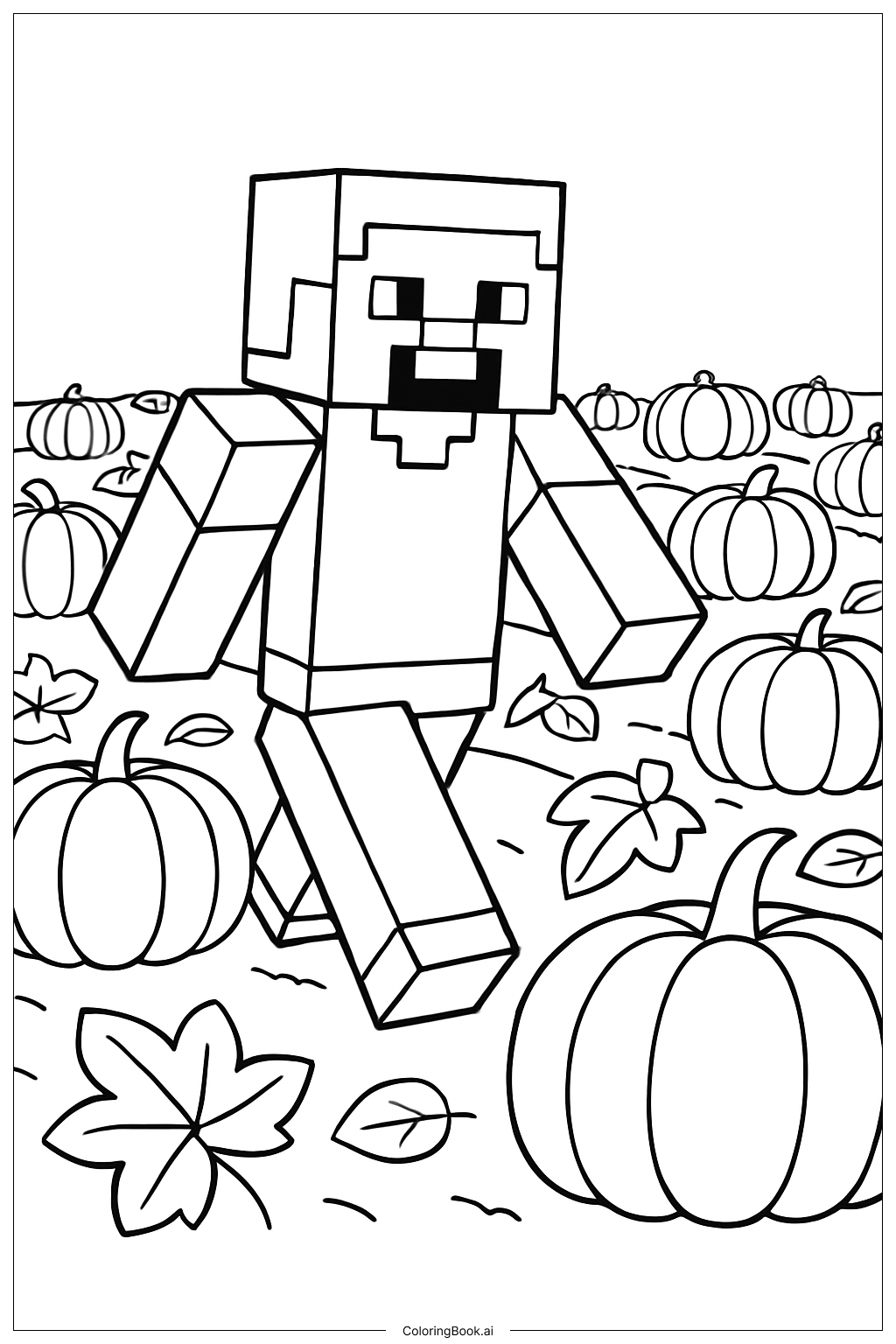 Minecraft 史蒂夫在南瓜地