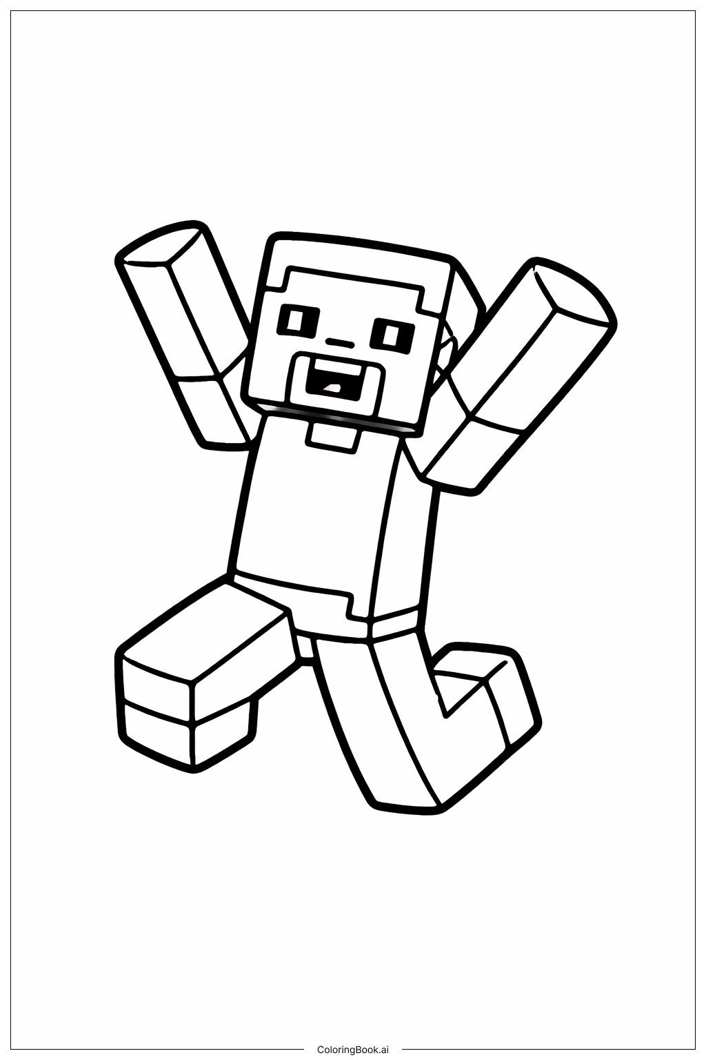  我的世界史蒂夫跳跃填色页 